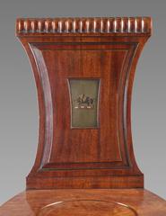 Fine Set of Four Regency Mahogany Armorial Hall Chairs