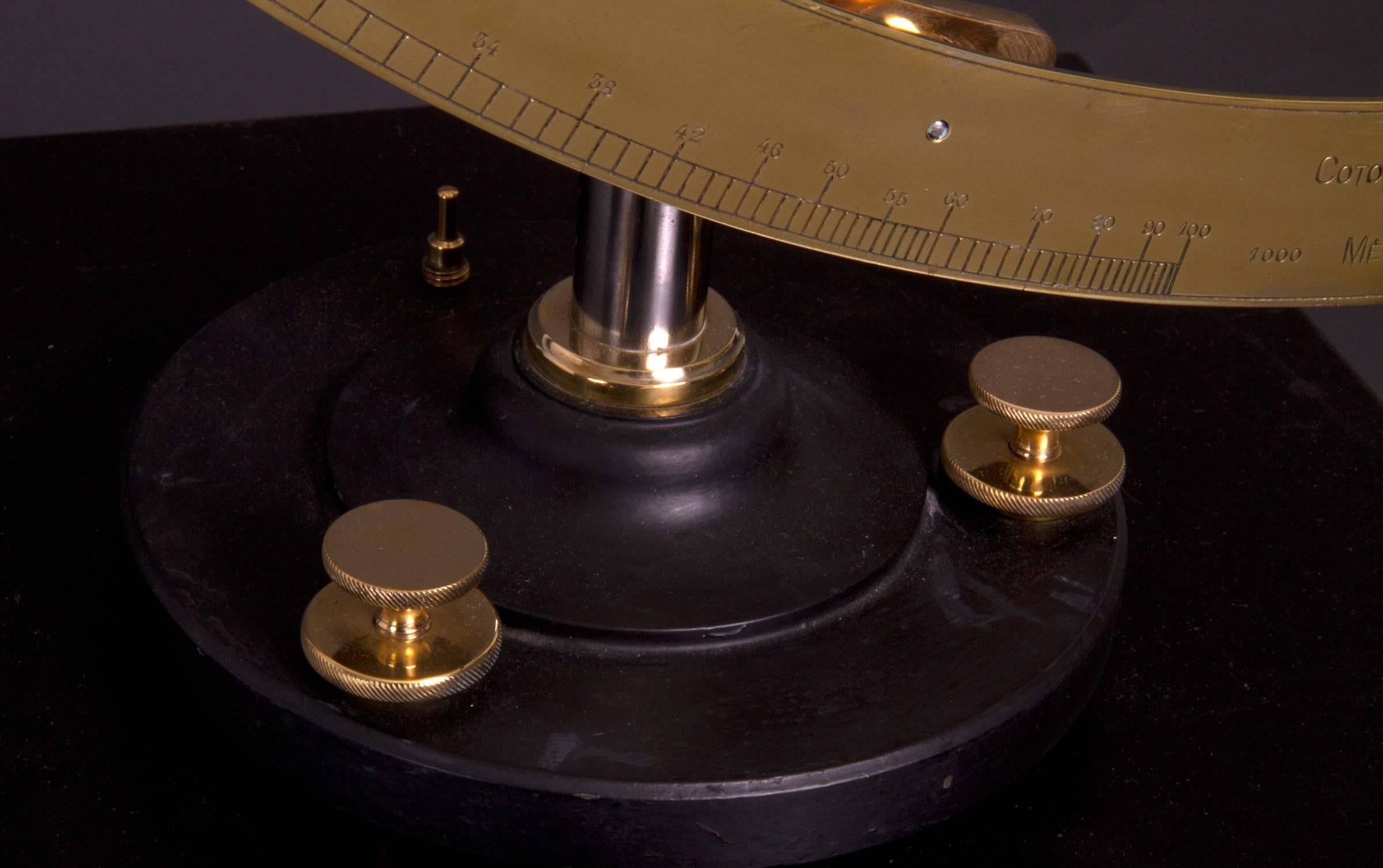 Late 19th Century Good and Unusual Set of French Brass and Ebonized Wood Fabric Scales For Sale