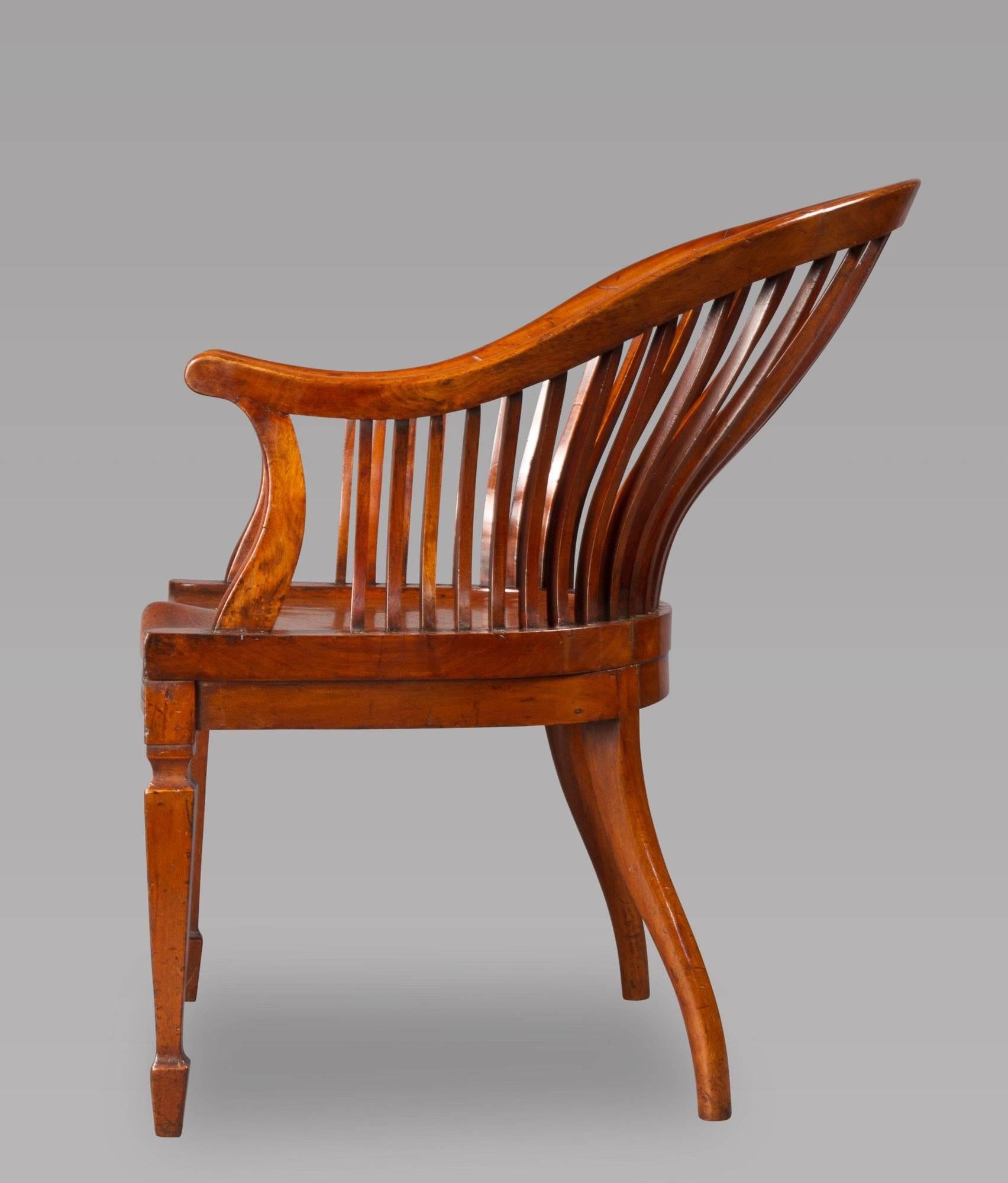 Regency Good Pair of Walnut Club Chairs For Sale