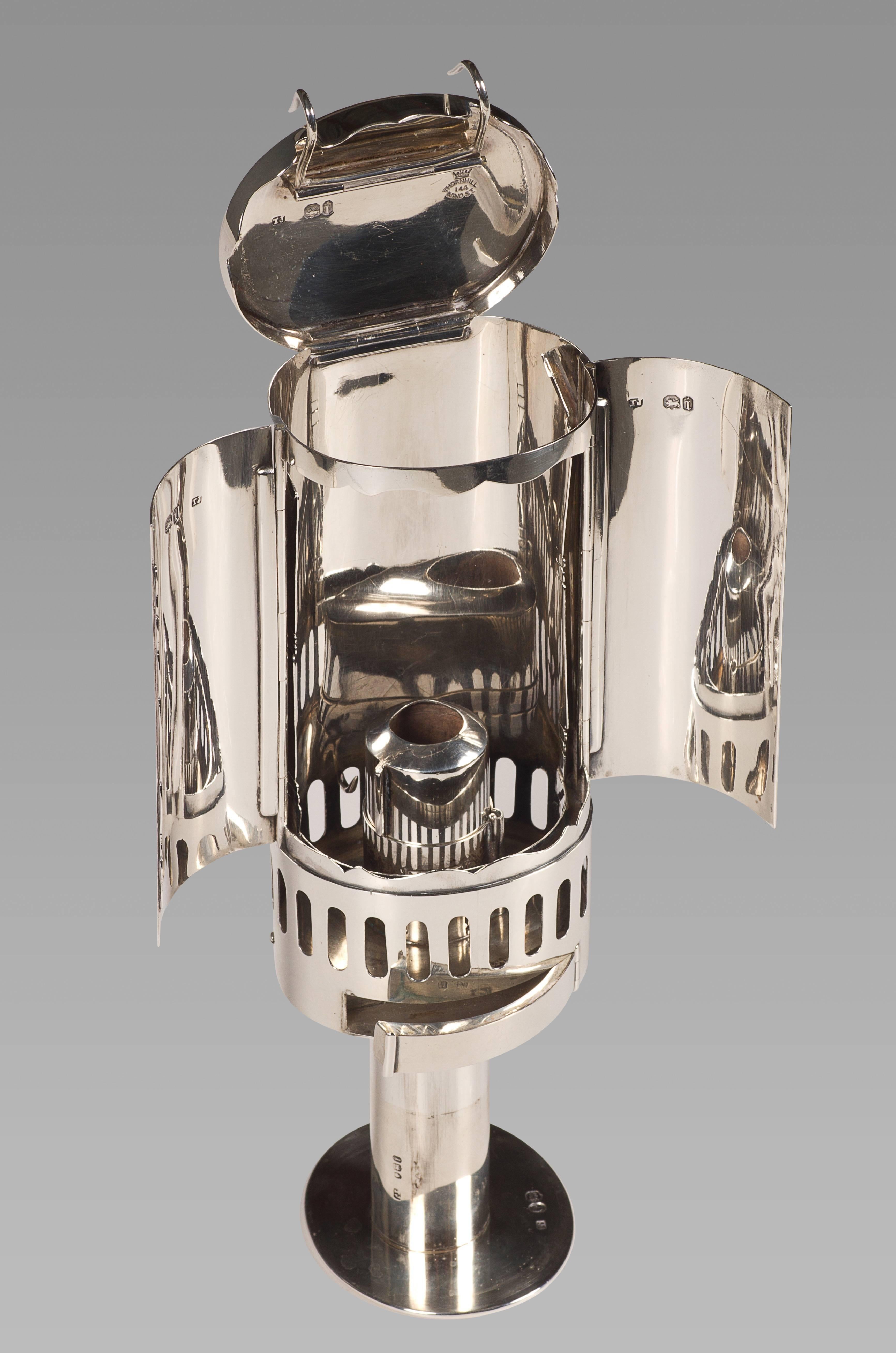 19th Century Fine and Rare Silver Travel Lamp For Sale