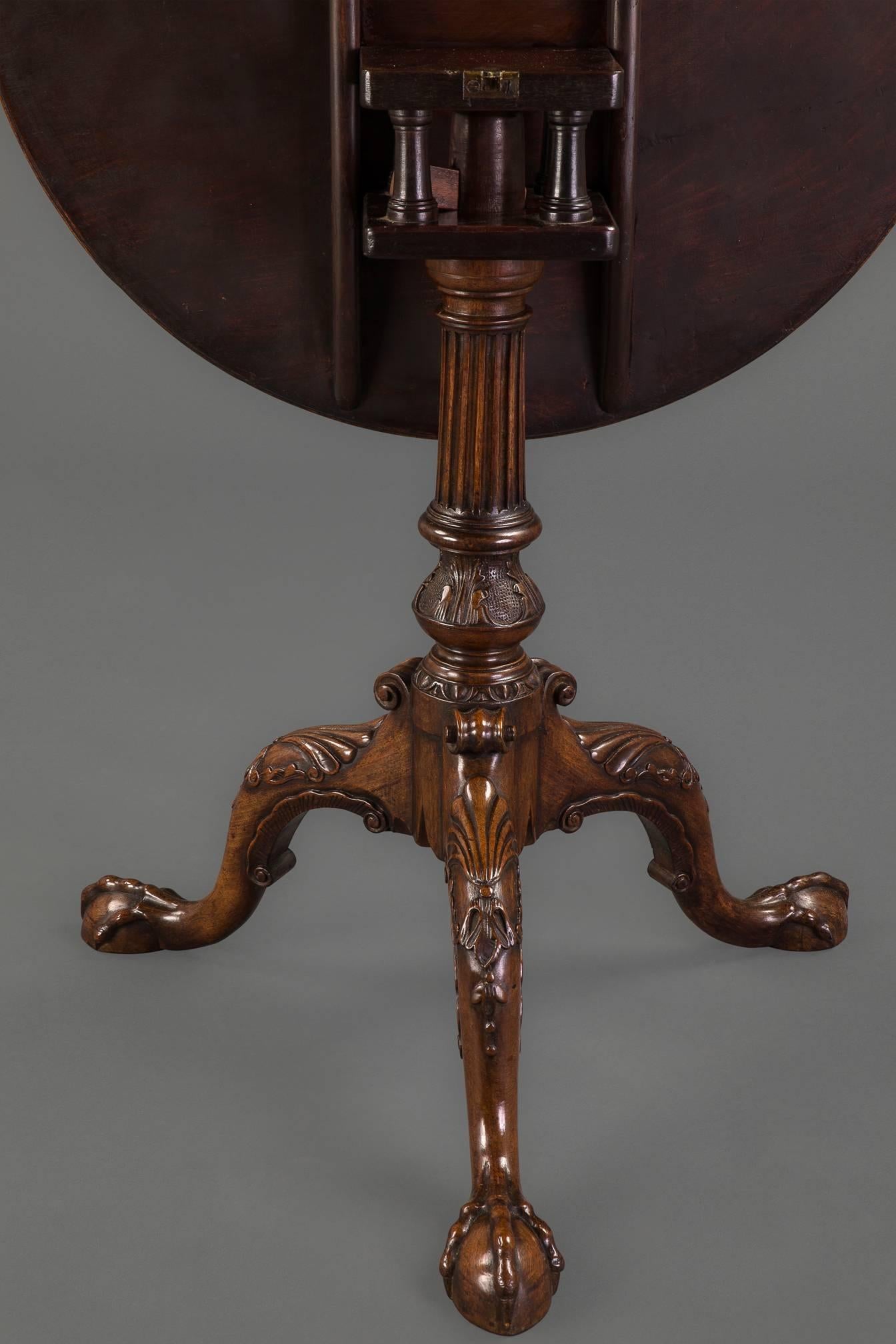 Fine George II Mahogany Tripod Table For Sale 1