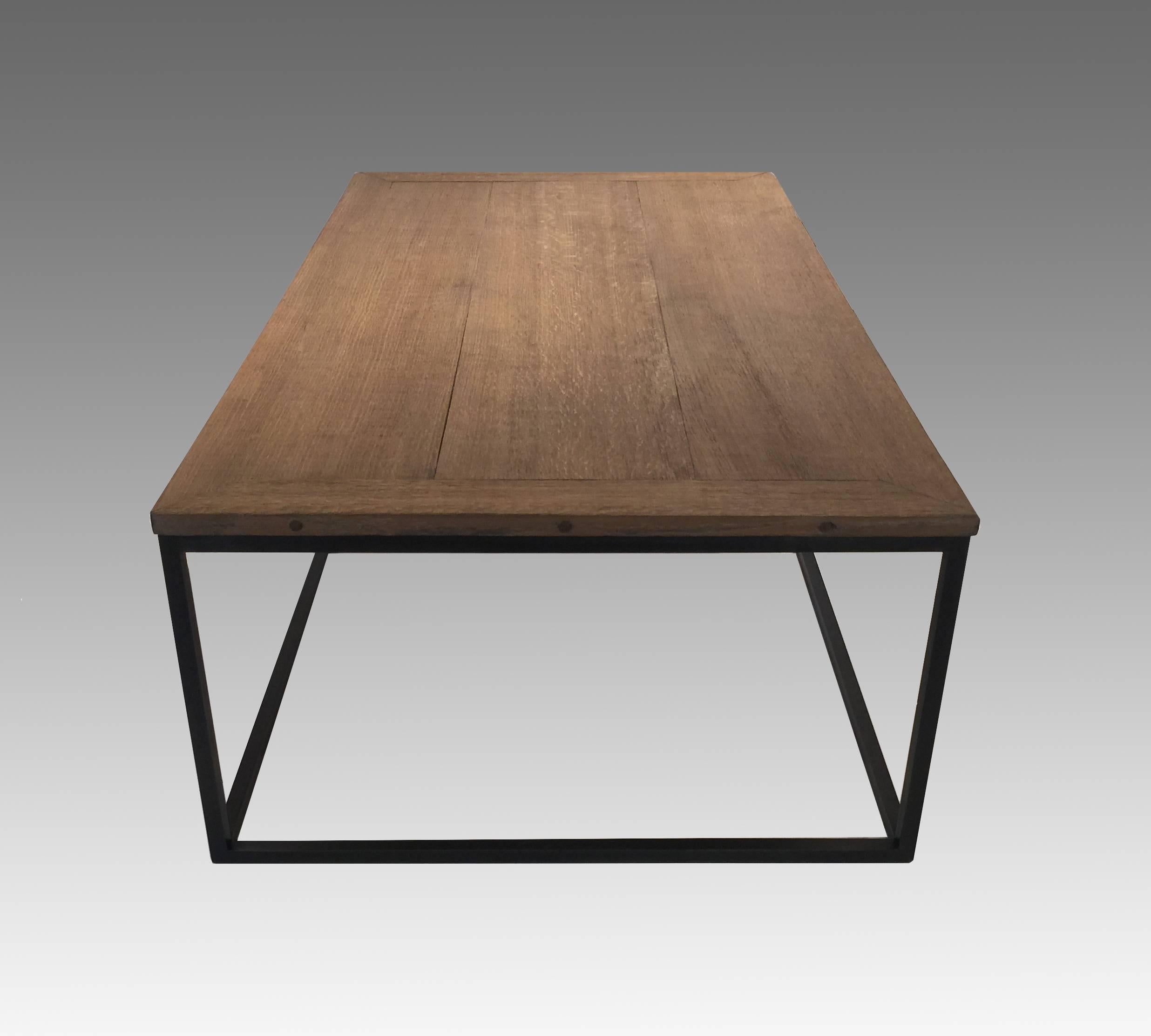 oak and steel coffee table