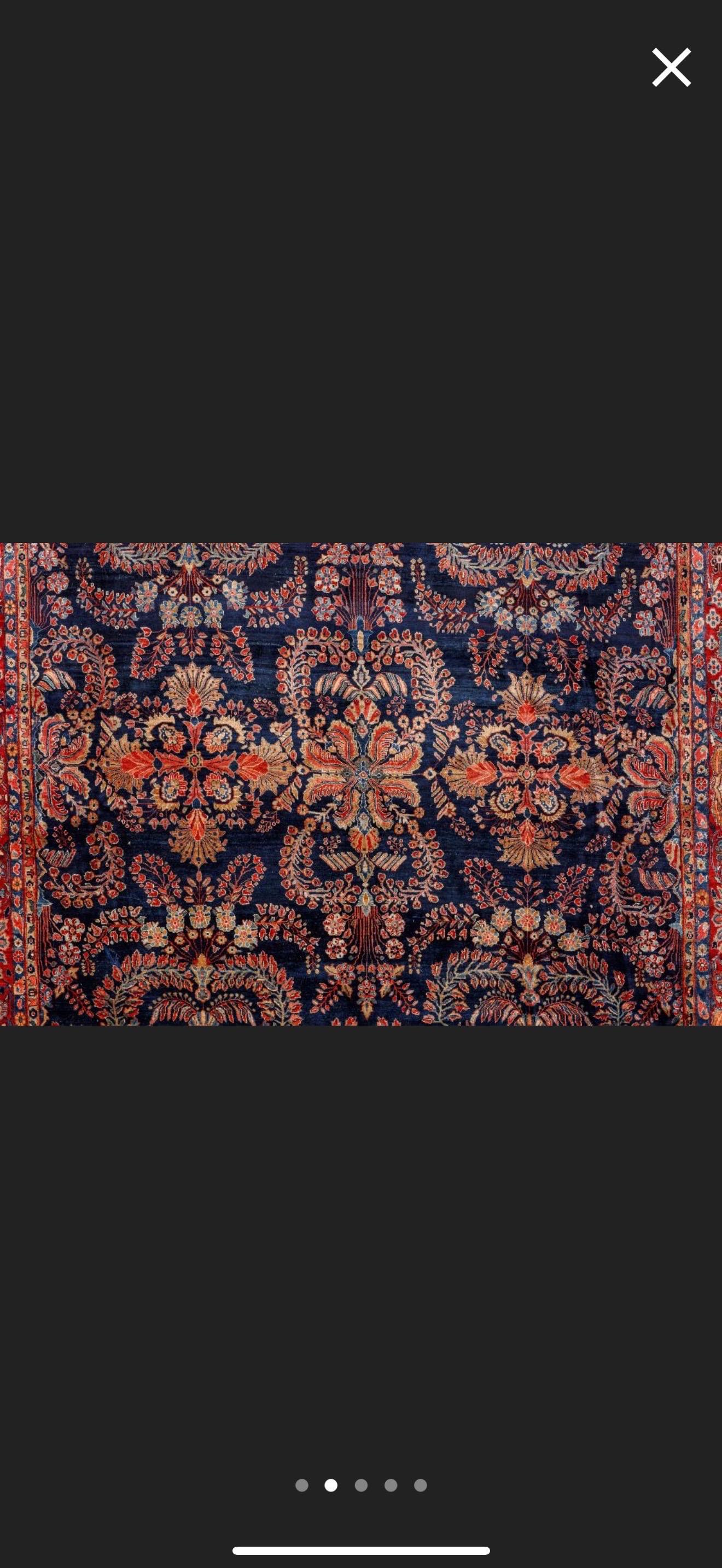 1930s Rare Blue Sarouk Mahajaran Persian rug excellent  condition 10x16.9 For Sale 3