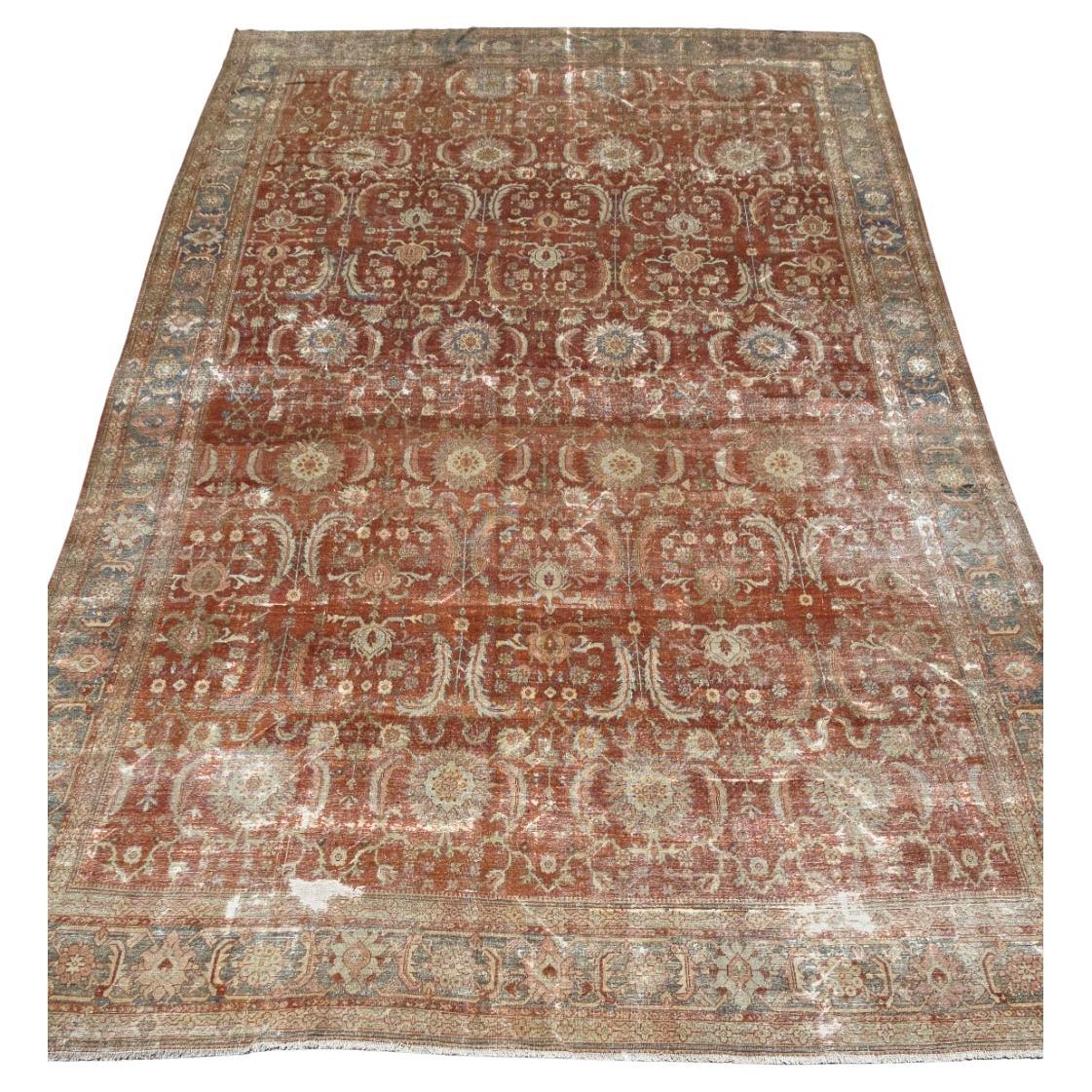 1920s Palace size Rust Persian Sultanabad Rug 12x18 For Sale
