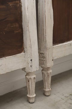 One Gustavian Style Antique Swedish Carved Painted Headboards, 19th Century