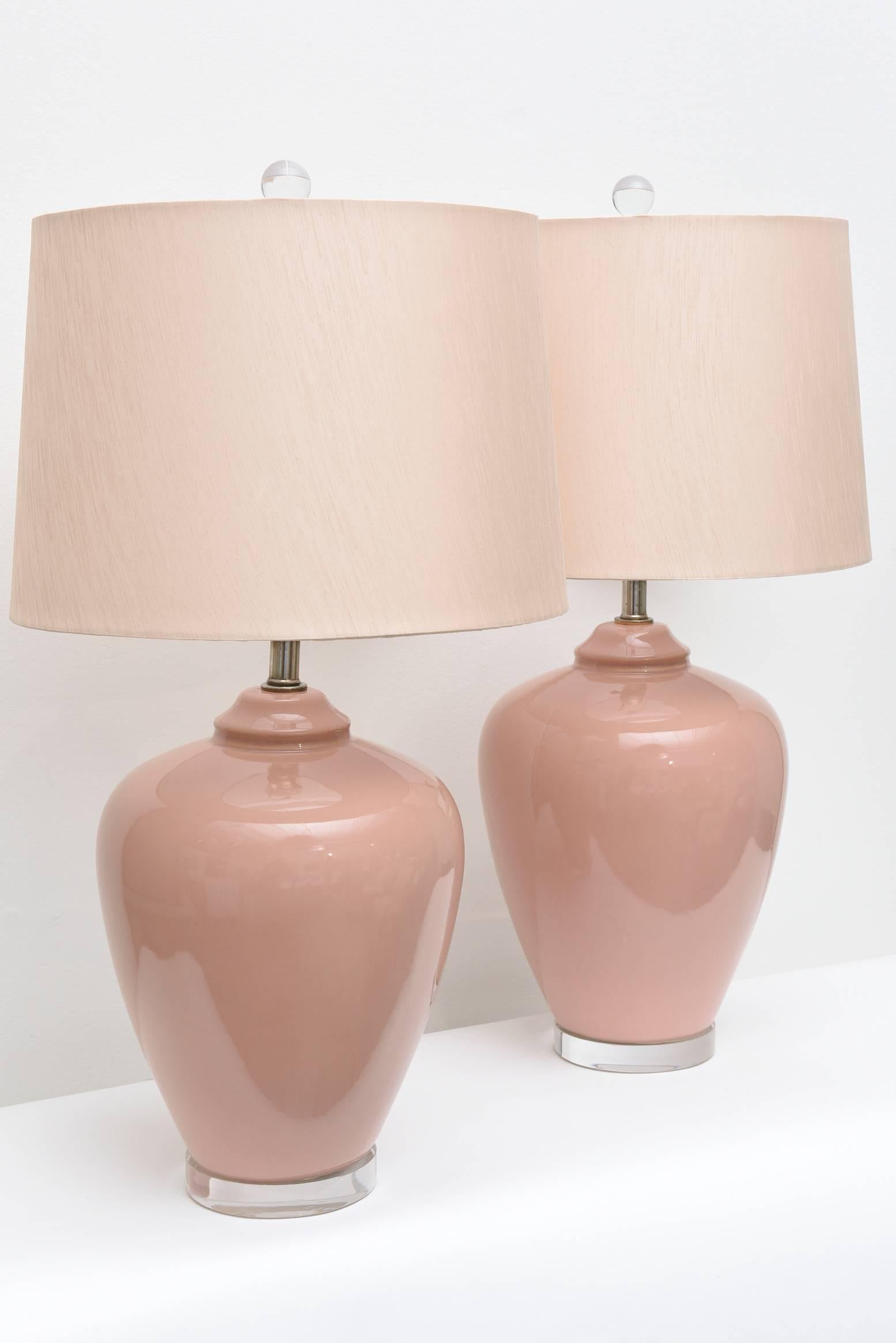 pink ceramic lamp