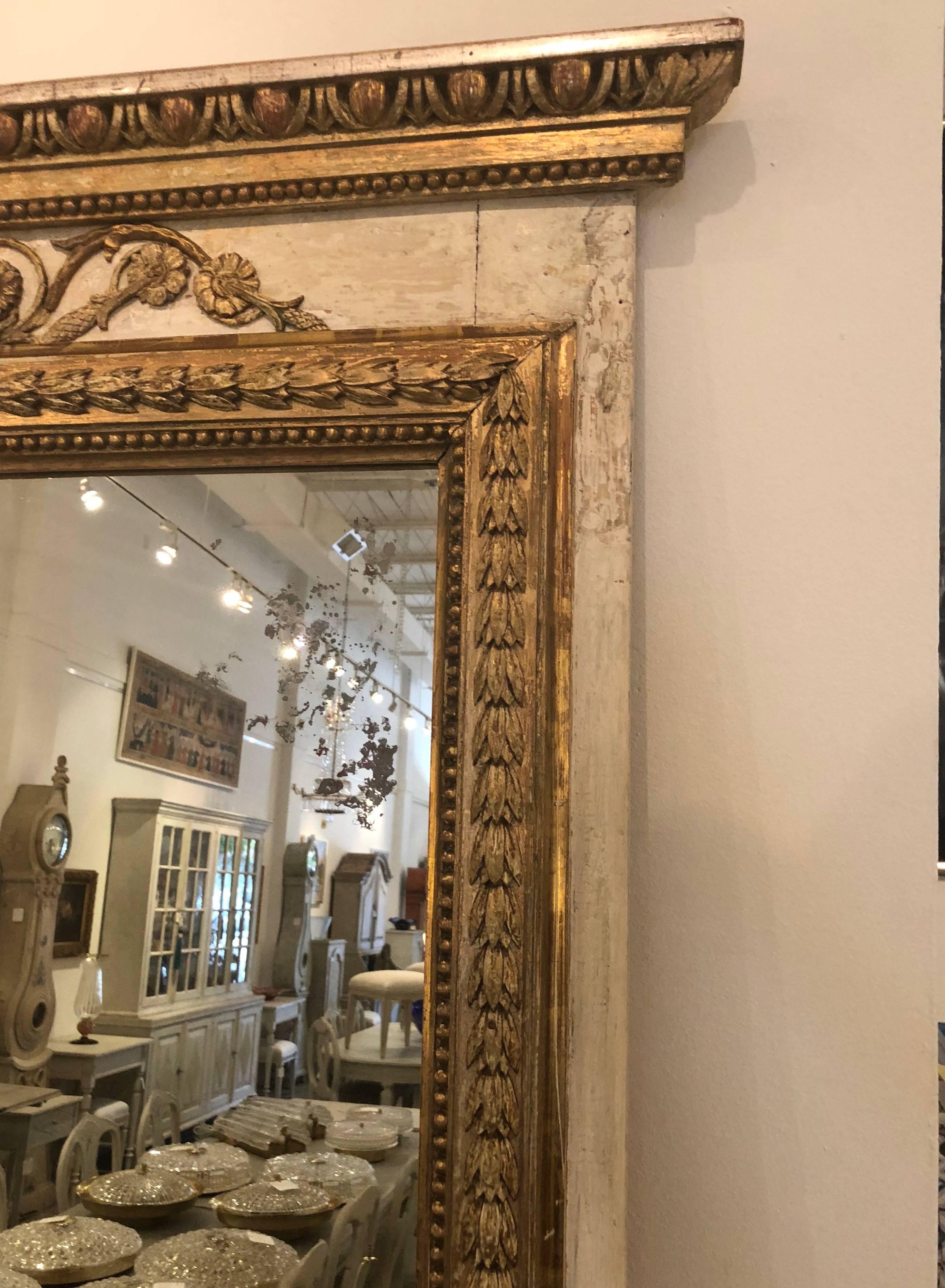 Antique Swedish Gustavian Trumeau Mirror Early 19th Century 3