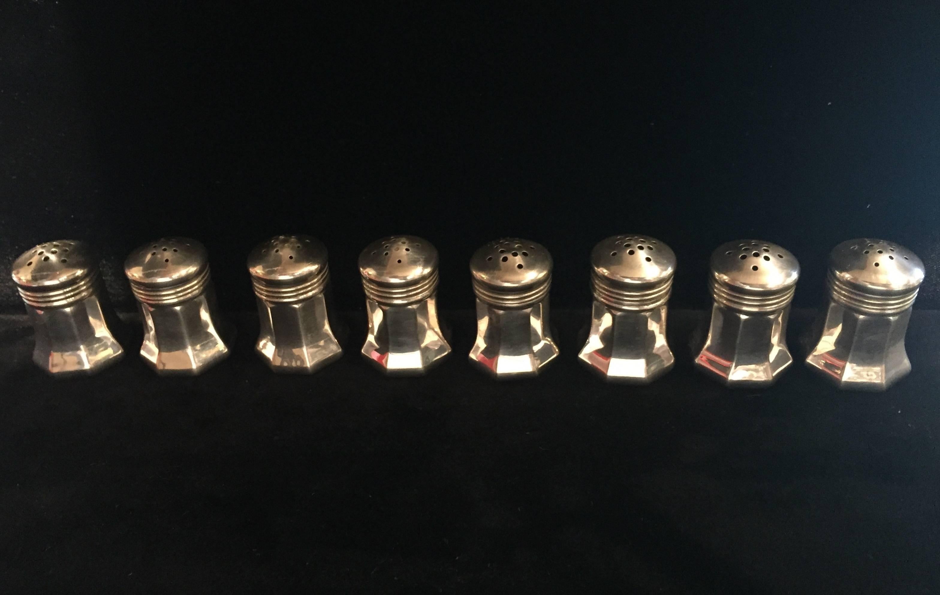 Cartier Miniature Sterling Salt and Peppers Four Pairs in Original Box 1