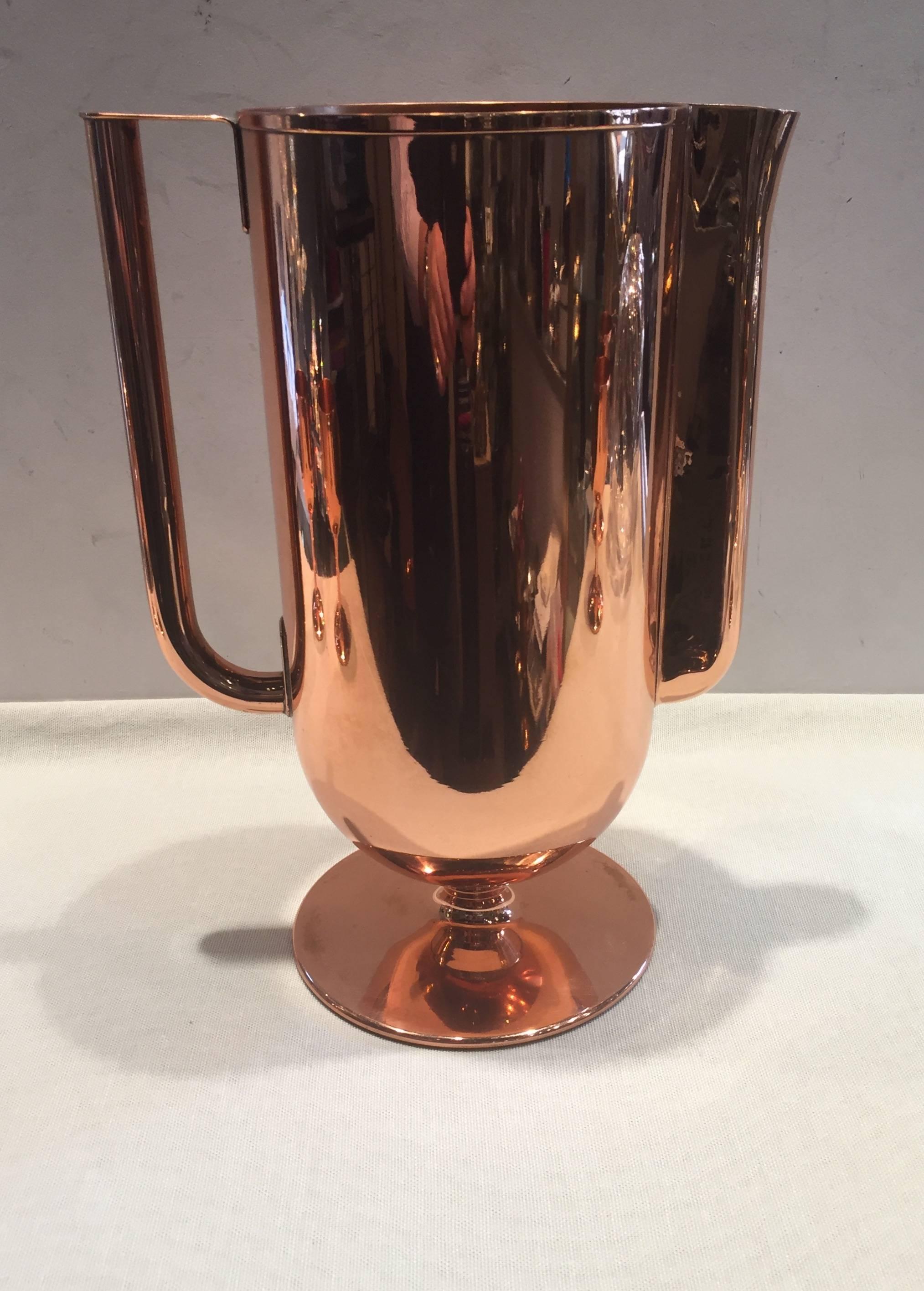 20th Century Norman Bel Geddes Copper Art Deco Cocktail or Drinks Set For Sale