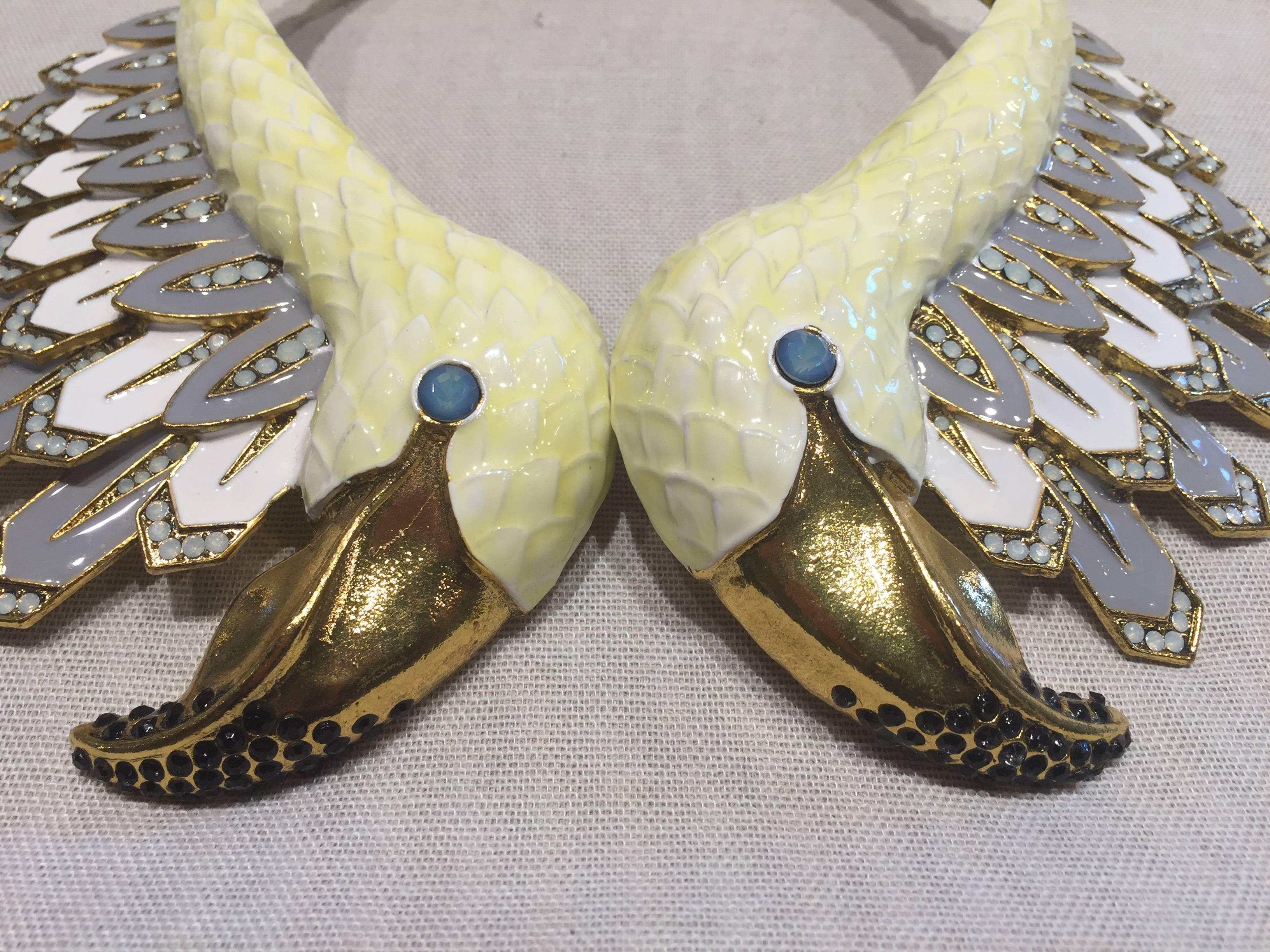 20th Century Christian Lacroix Swan Runway Necklace