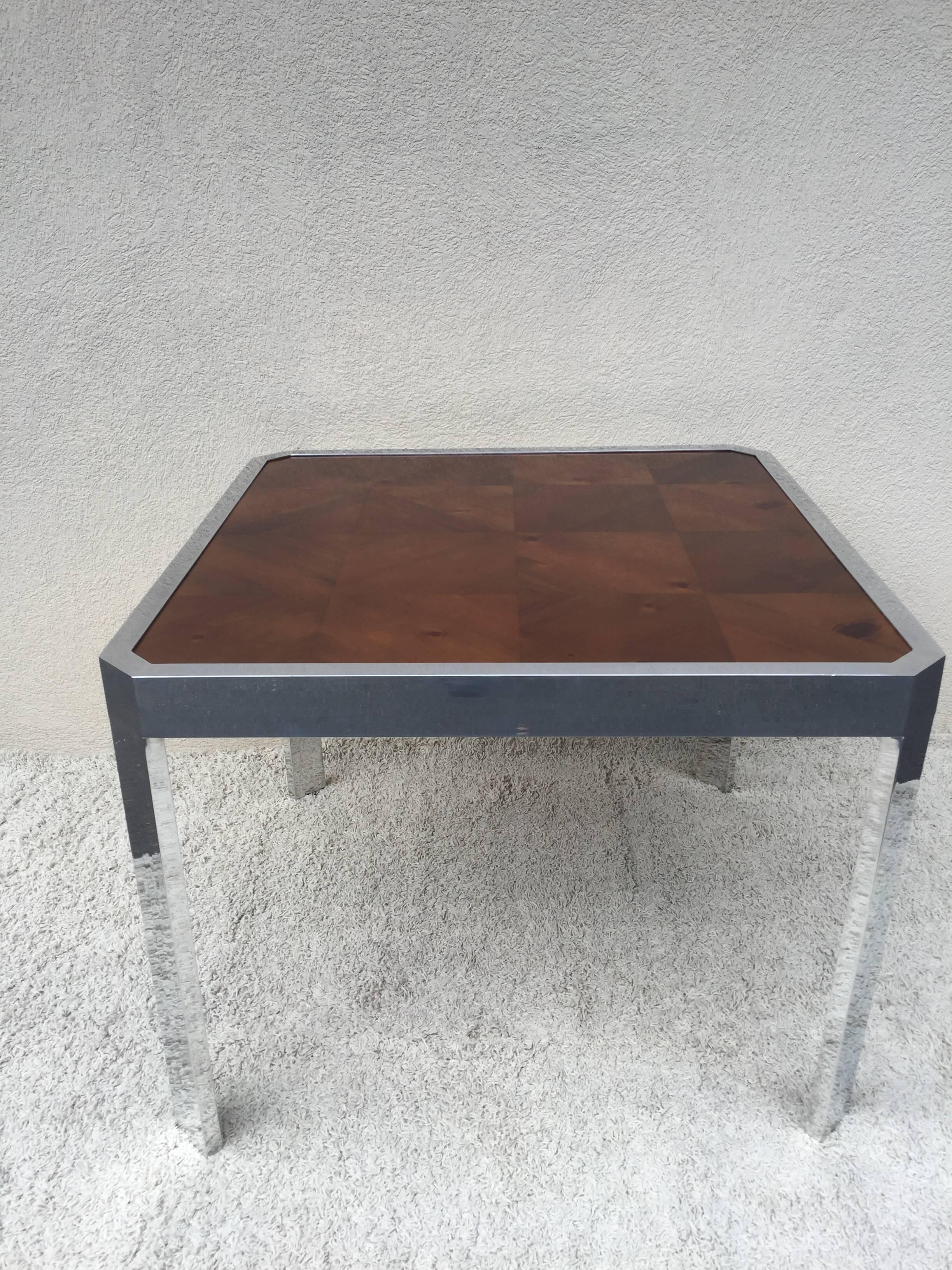 American Paul Evans Style Parquet Top Card Table/Dining Table