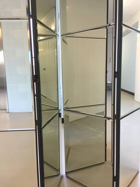 Beveled Mirrored Screen Room Divider at 1stDibs
