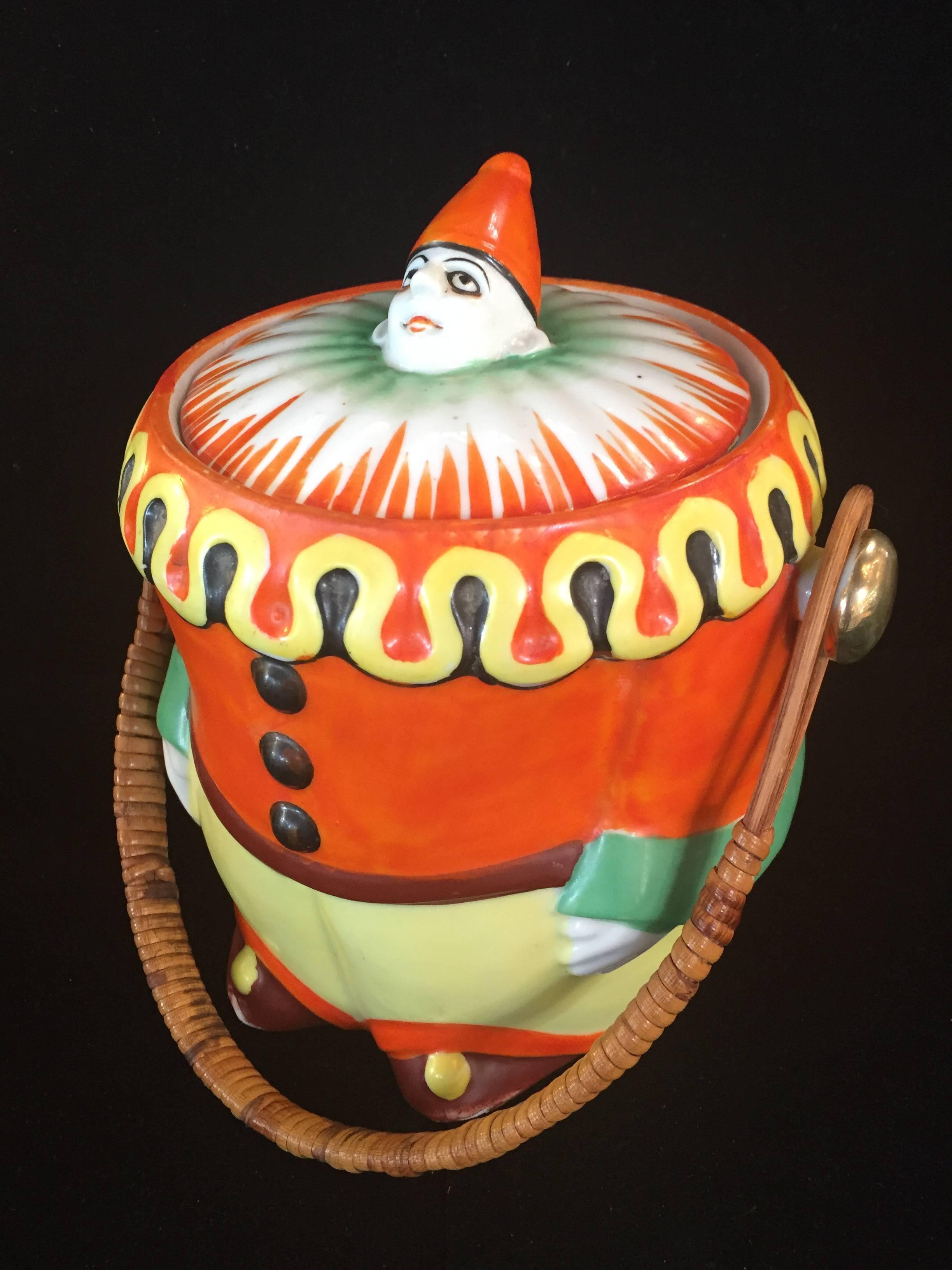Japanese Pierrot Art Deco Cookie Biscuit Jar