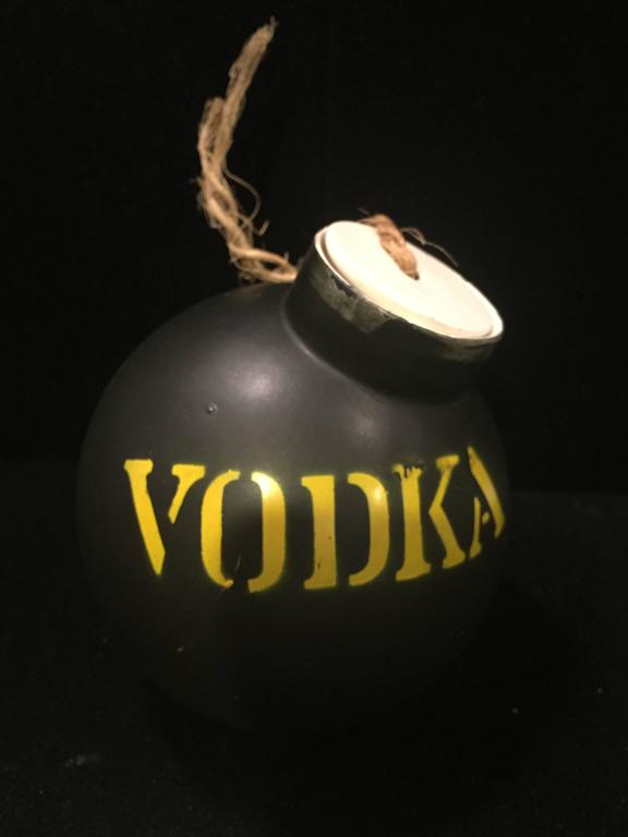 Davar Bar Decanter Set Bourbon Dynamite, Vodka Bomb, Scotch Bullet at