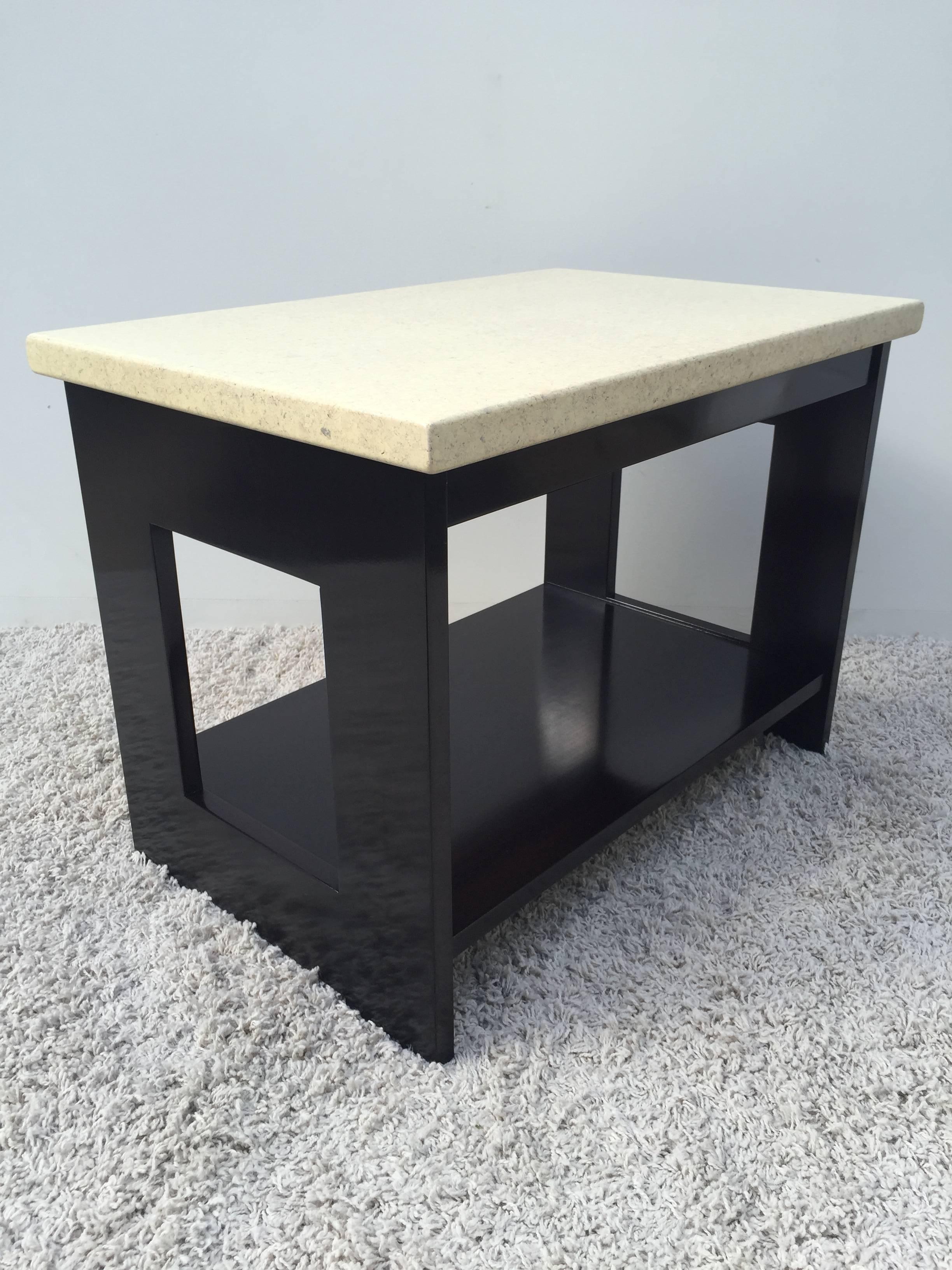 Mid-Century Modern Table Paul Frankl en acajou foncé avec plateau en liège laqué en vente