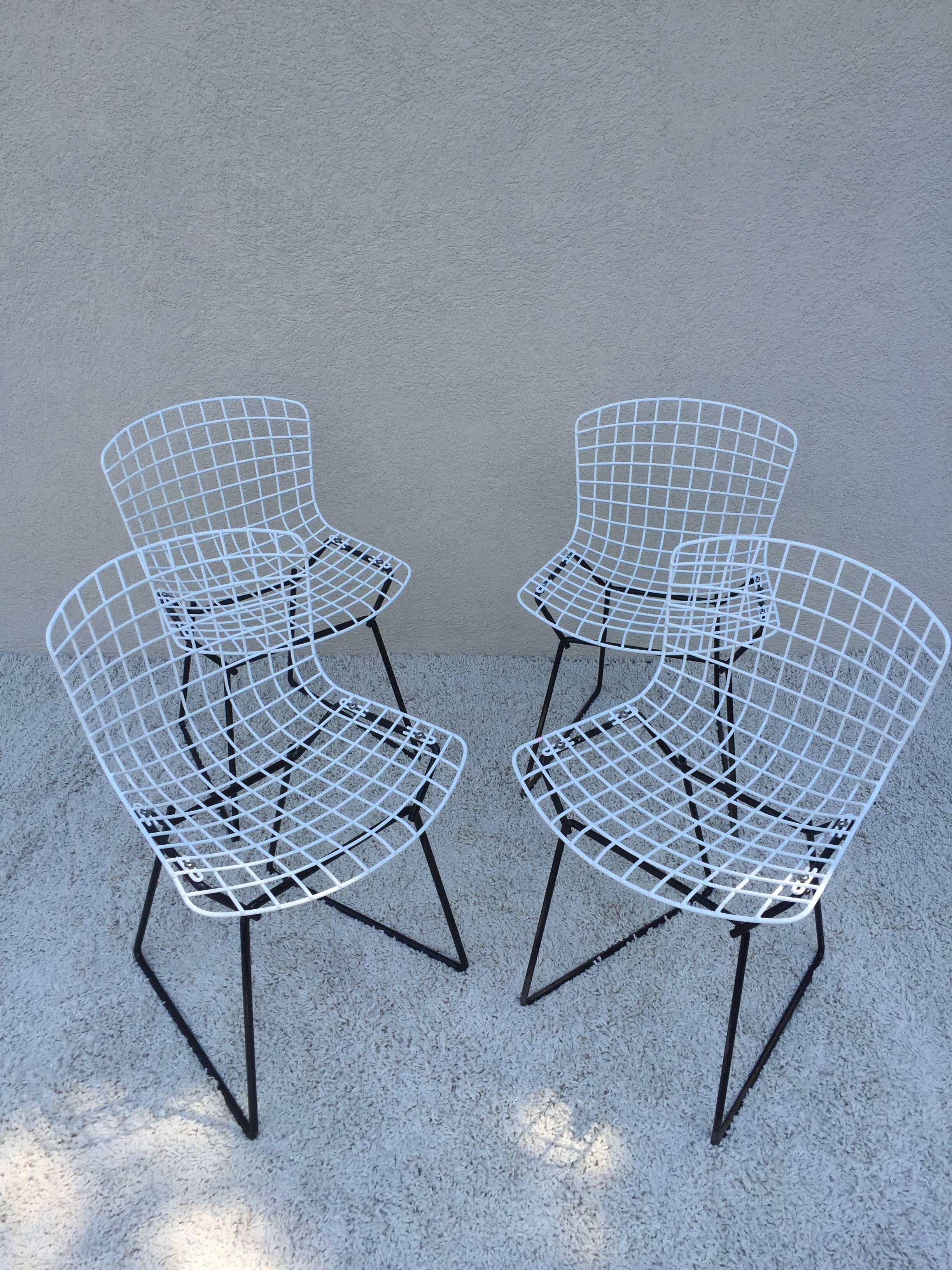 Set of Harry Bertoia Childs Chairs, Original Knoll Orange Seat Pads 1