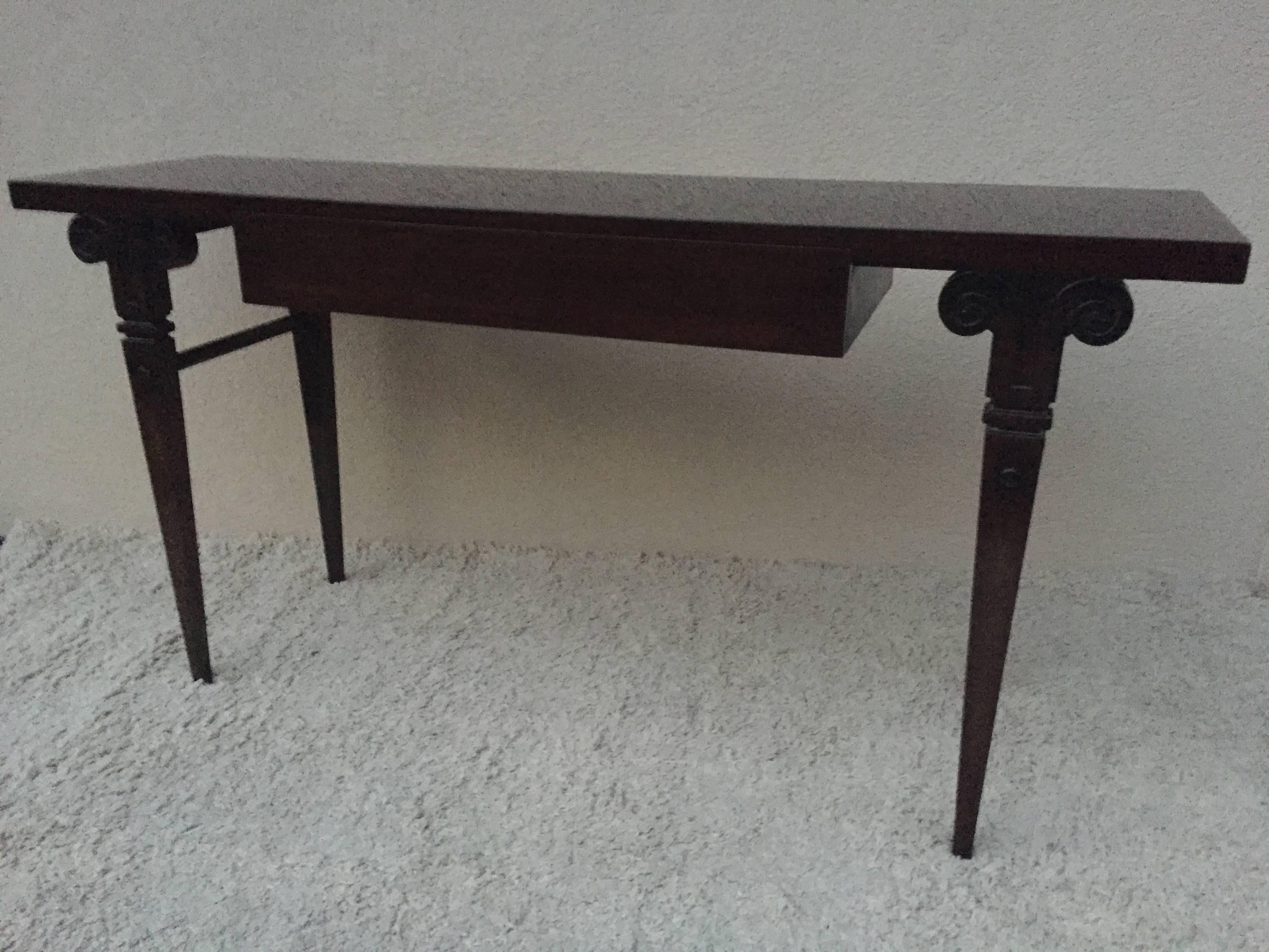 American Tommi Parzinger Rams Head Console / Sofa Table For Sale
