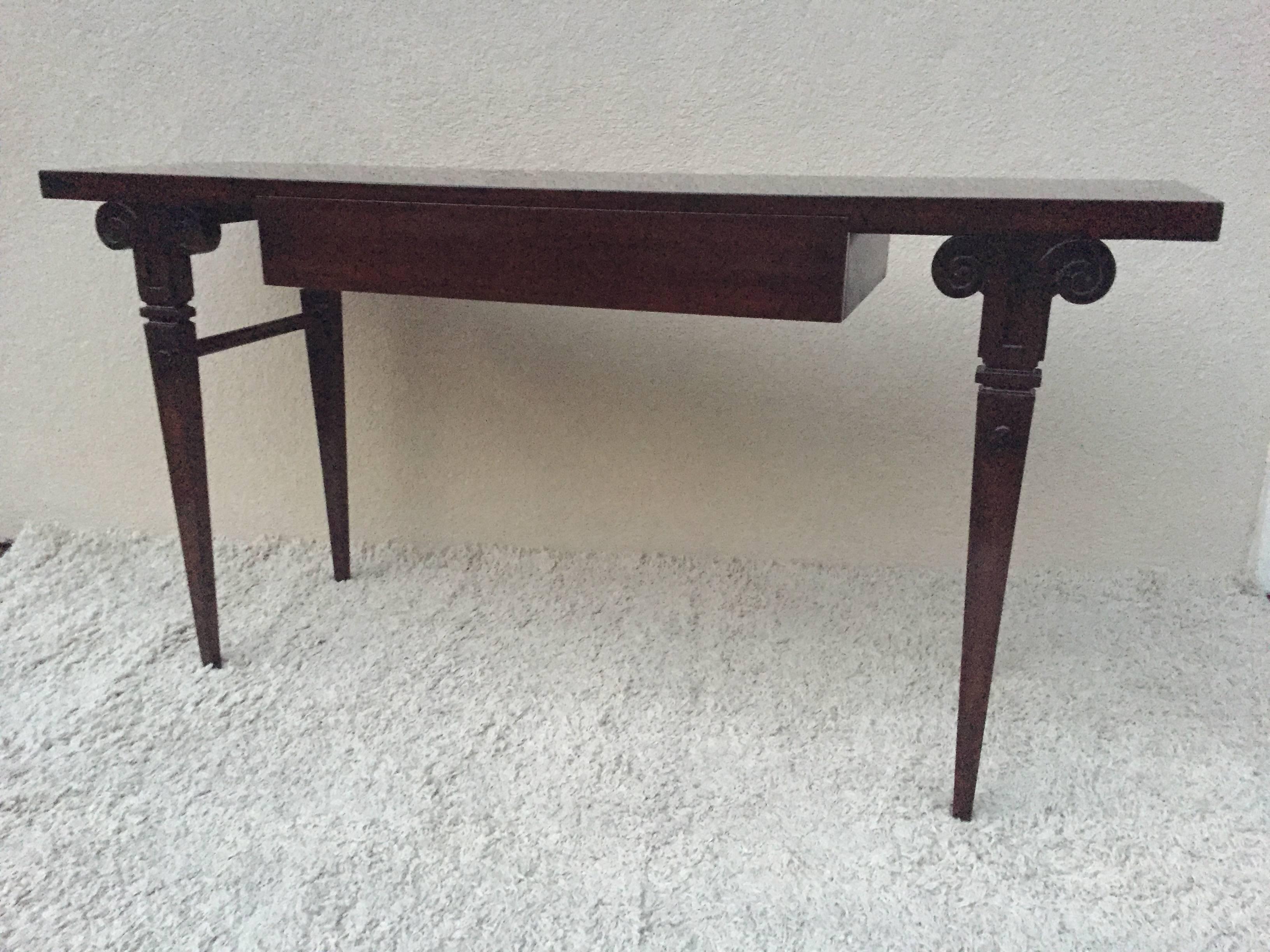 20th Century Tommi Parzinger Rams Head Console / Sofa Table For Sale