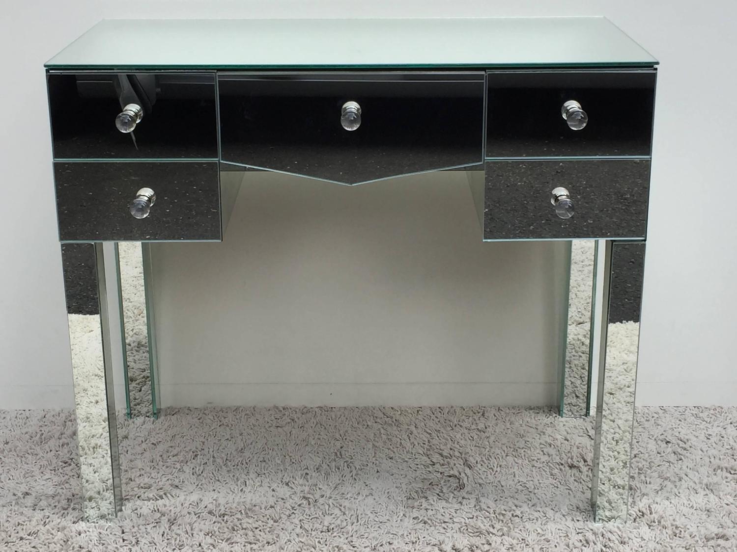 Art Deco/ Hollywood Regency Mirrored Glass Vanity For Sale at 1stdibs