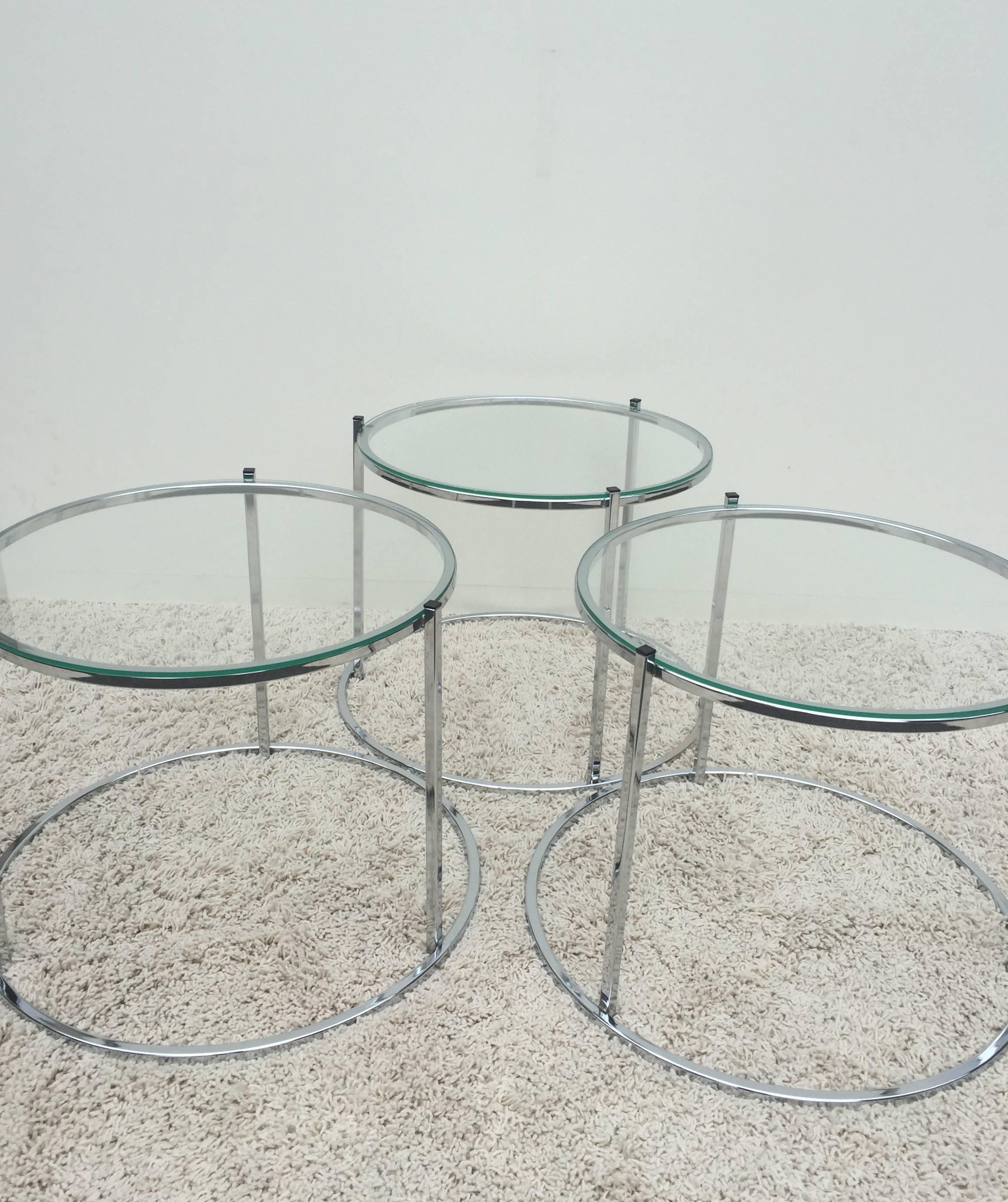 chrome nesting side tables
