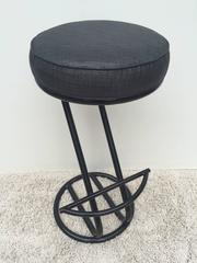 Pair of Gilbert Rohde "Z" Style Bar Stools Black Enamel