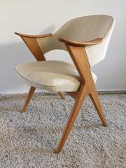 Pair Svante Skogh Scandinavian Bleached Oak Scissor Chairs