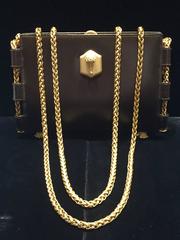 Barry Kieselstein Cord Brown Lux Leather Extra Long Double Chain Poc