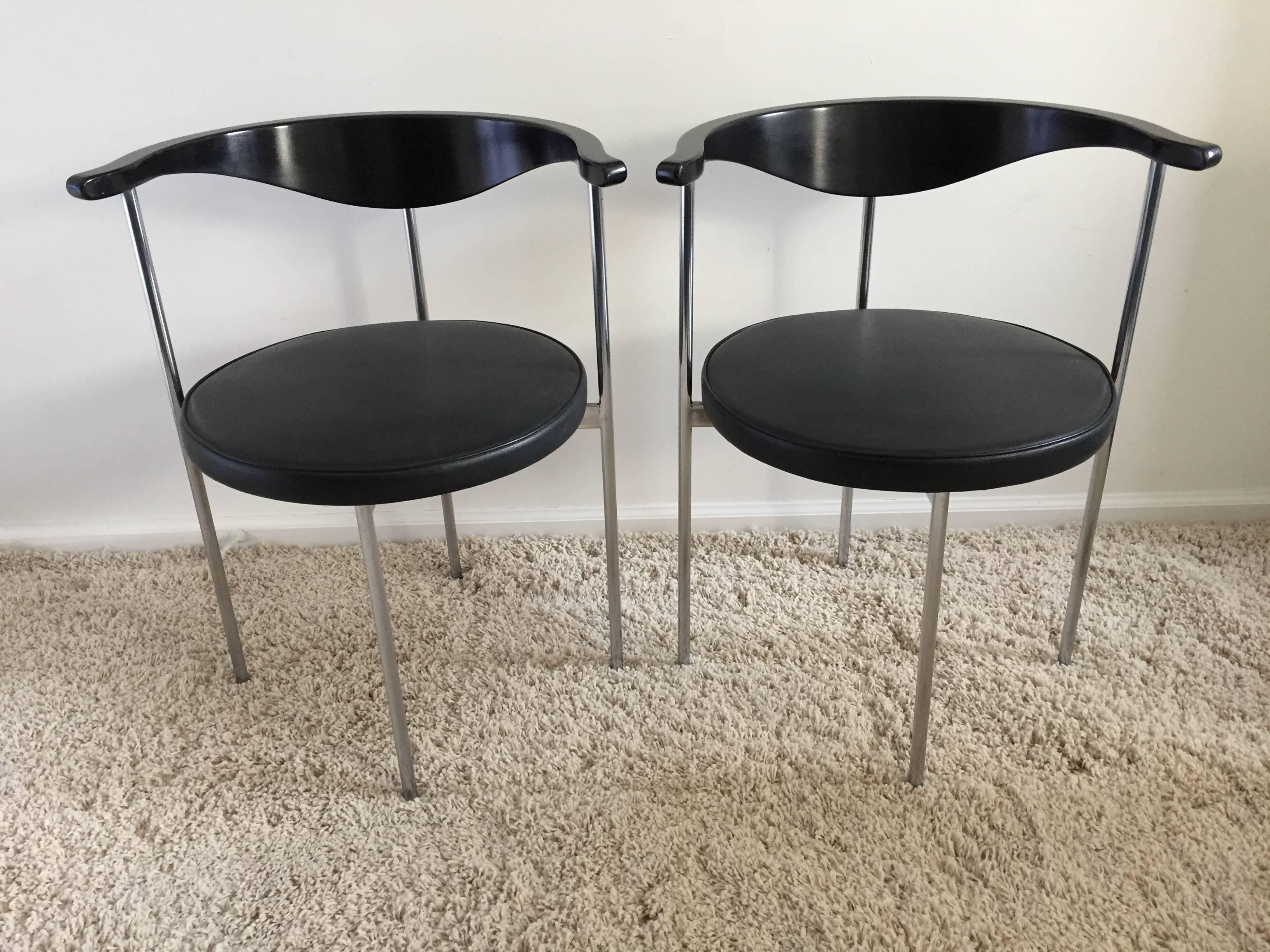 Danish Fritz Hansen/Hans Wegner Frederick Sieck Designed Set of Six Dining/Office Chair For Sale