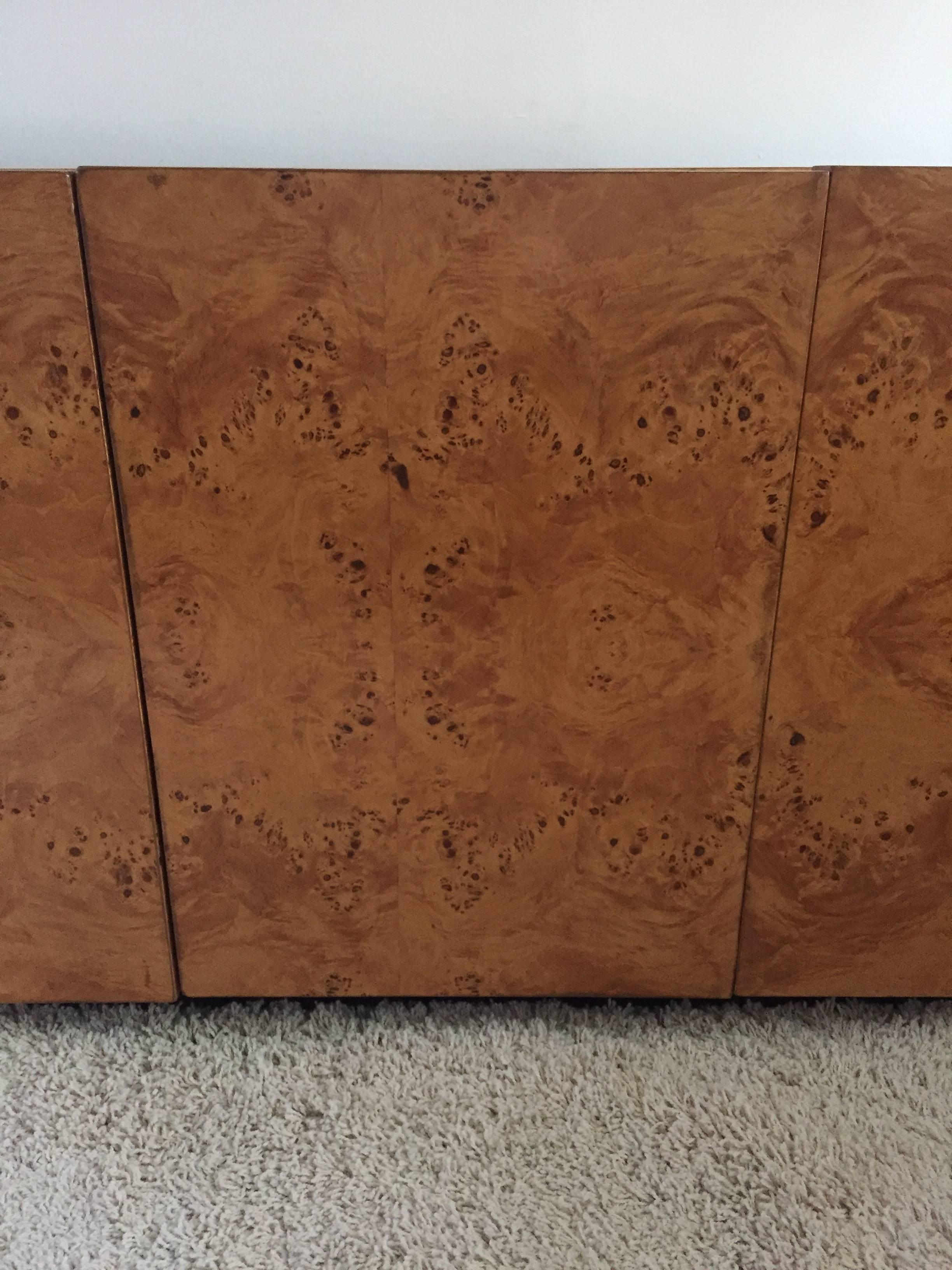Mid-Century Modern Milo Baughman Attributed Burl Olive Wood Cabinet/Sideboard
