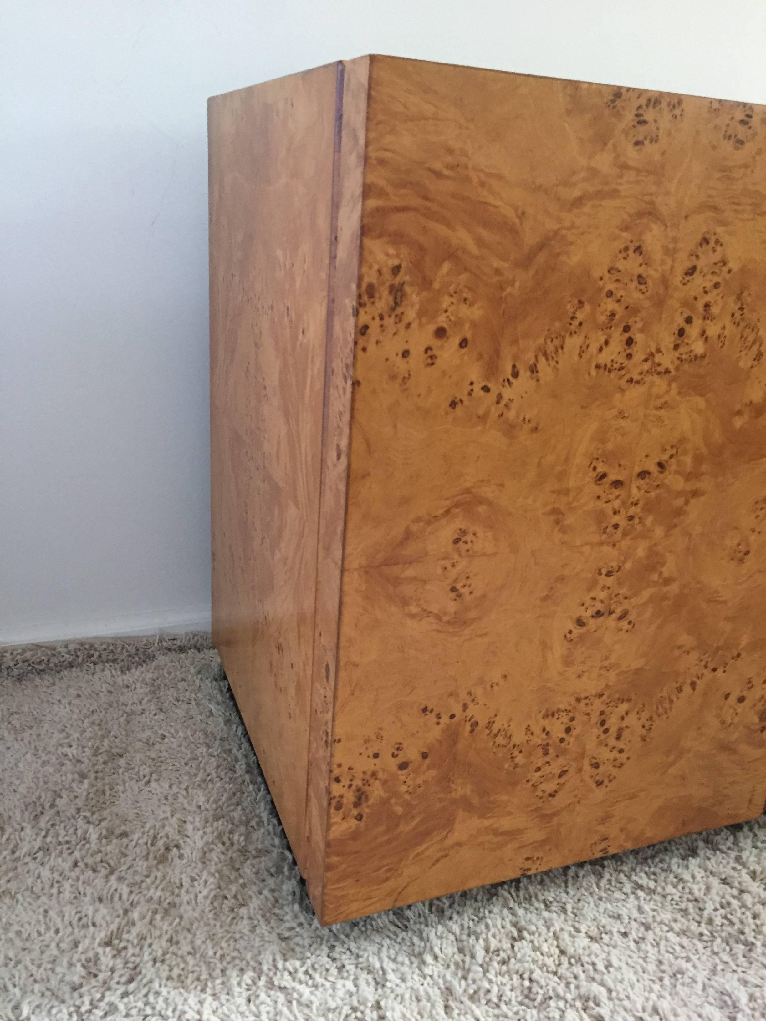 Milo Baughman Attributed Burl Olive Wood Cabinet/Sideboard 2