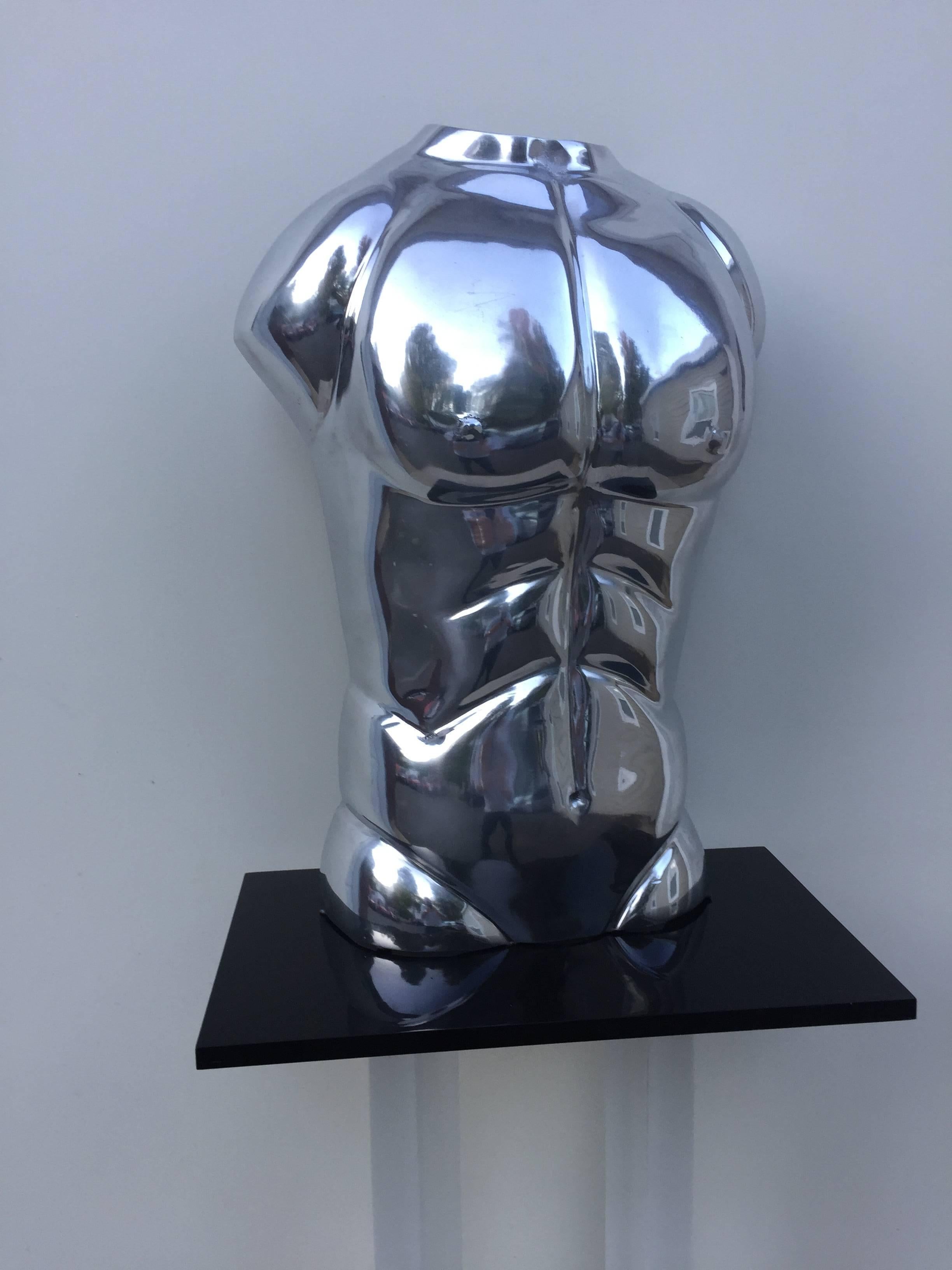 Arthur court aluminum men's torso bust.