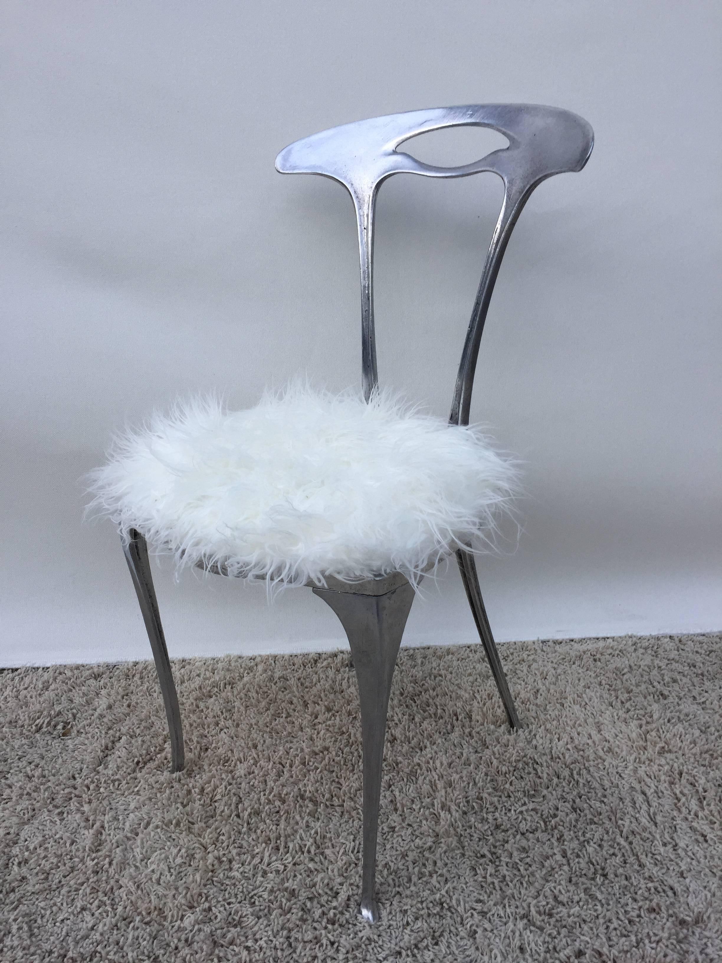 Mid-Century Modern Arthur Court Aluminum Free Form Petite Modernist Chair