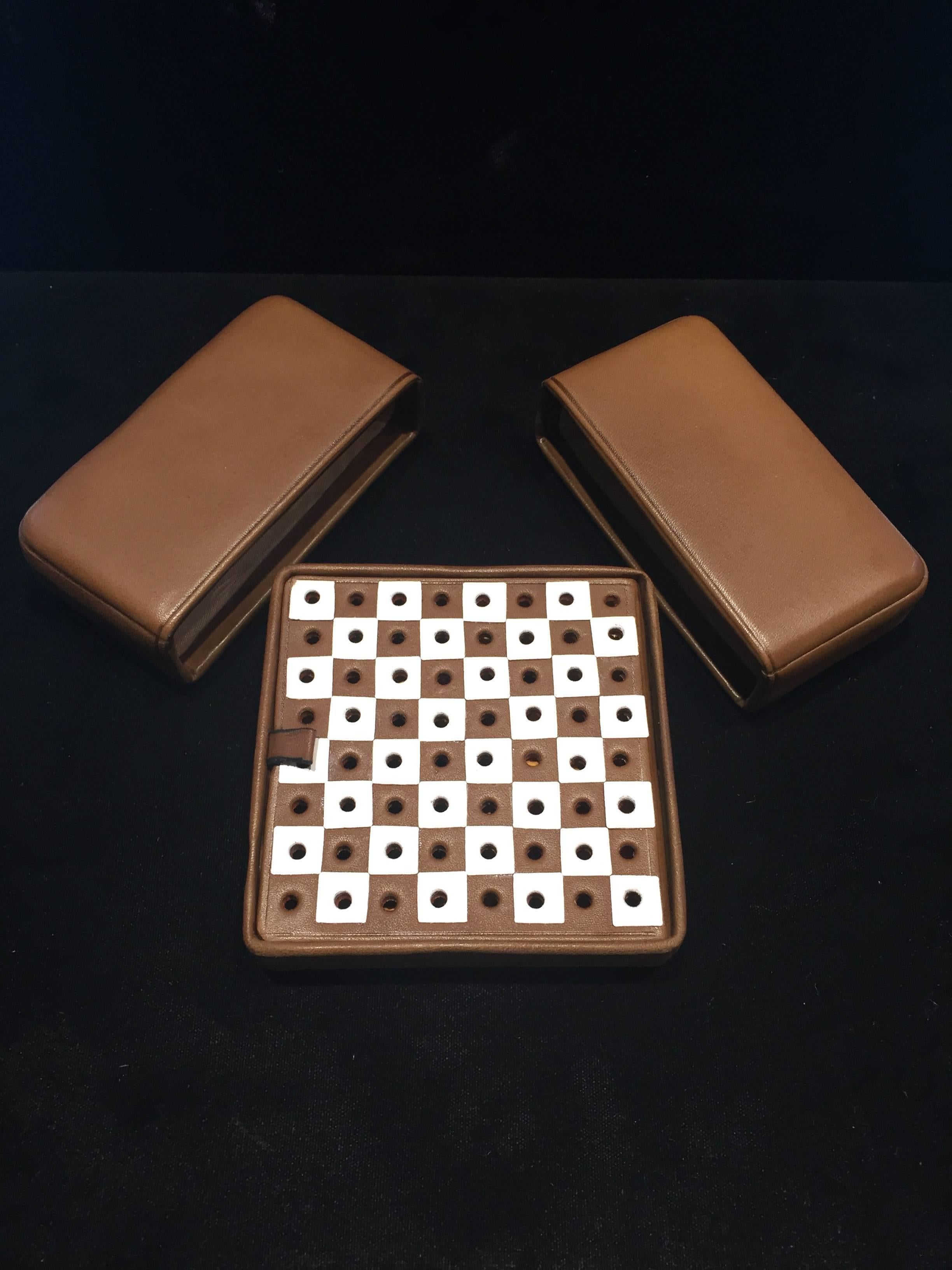 20th Century Mark Cross Miniature Travel Chess Set