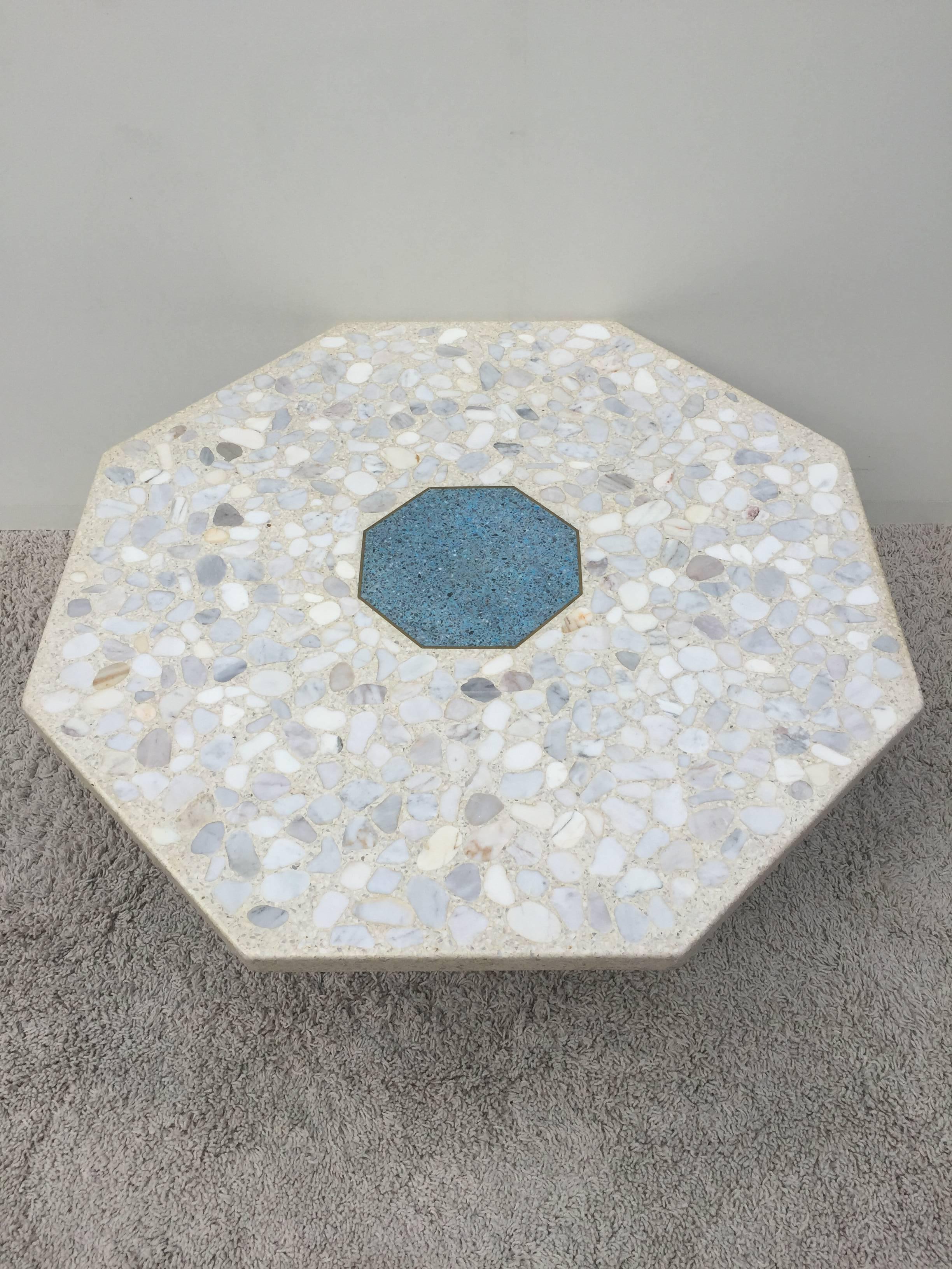 Harvey Probber Terrazzo Inlaid Turquoise Centre Coffee Table or Cocktail Table 1