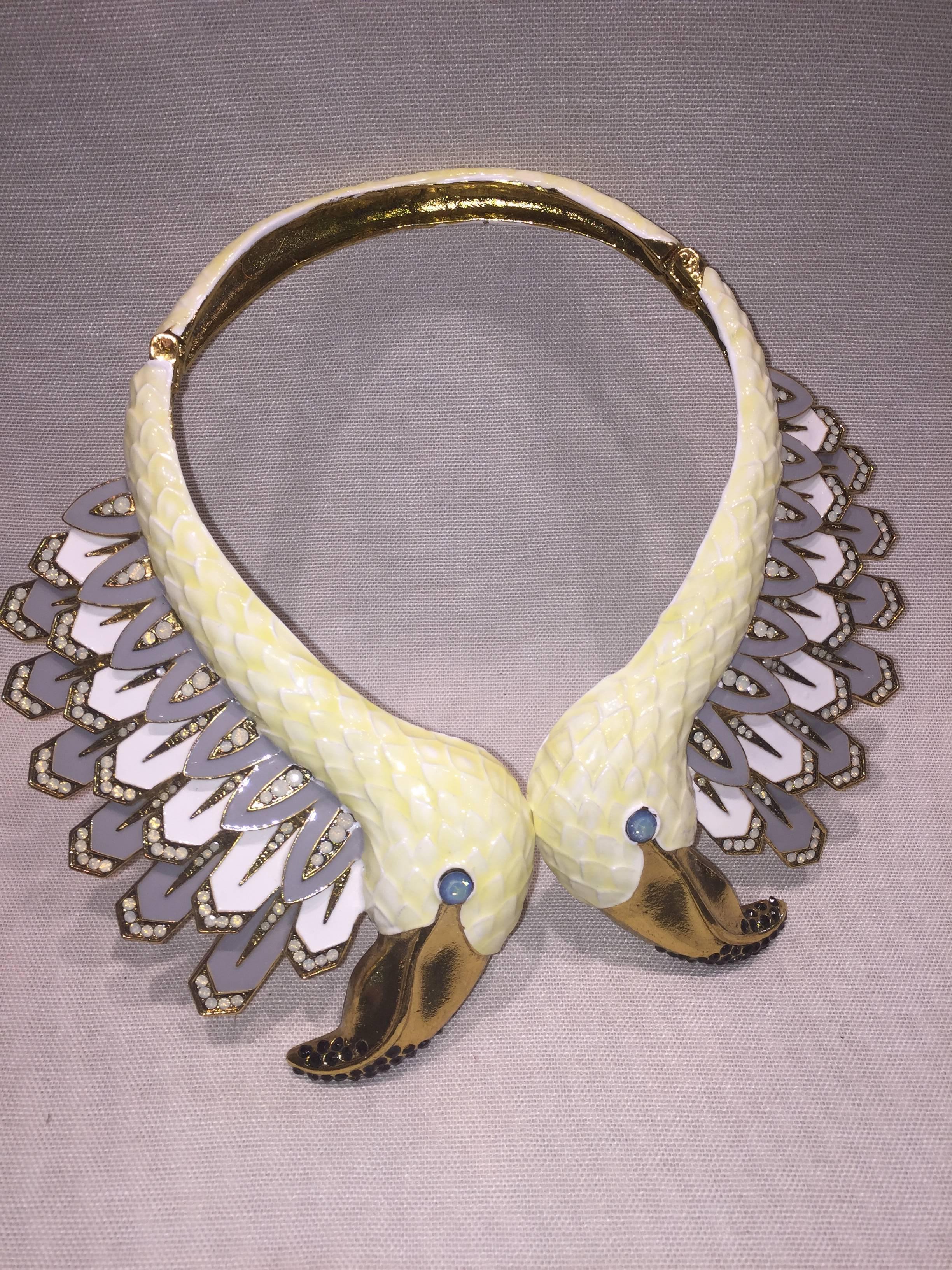 American Christian Lacroix Swan Runway Necklace