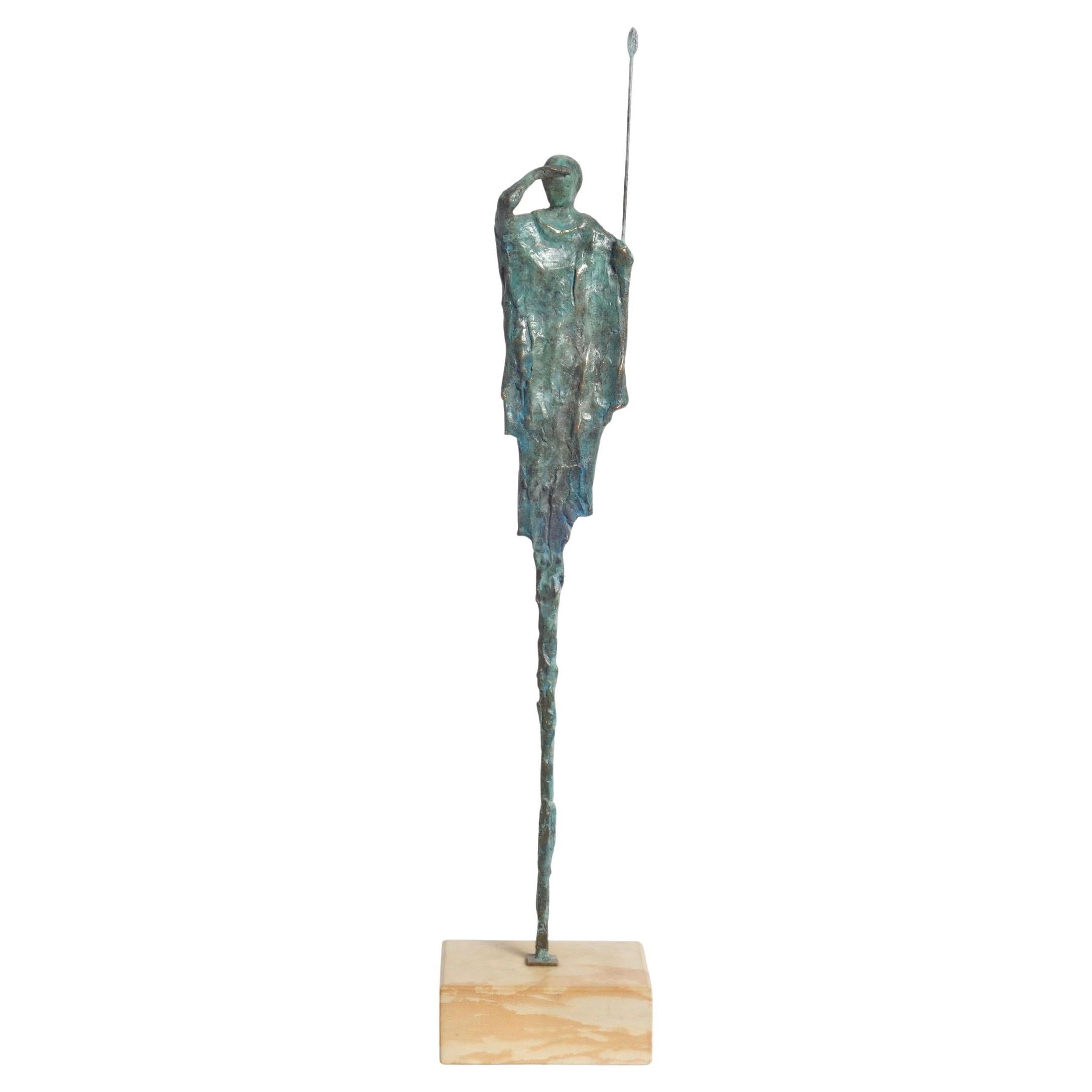 Beginning of the Hunt - Bronze Maasai Warrior Sculpture For Sale