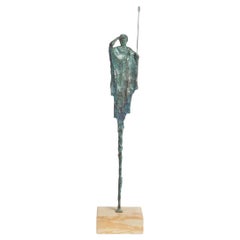 Beginning of the Hunt - Bronze Maasai Warrior Sculpture