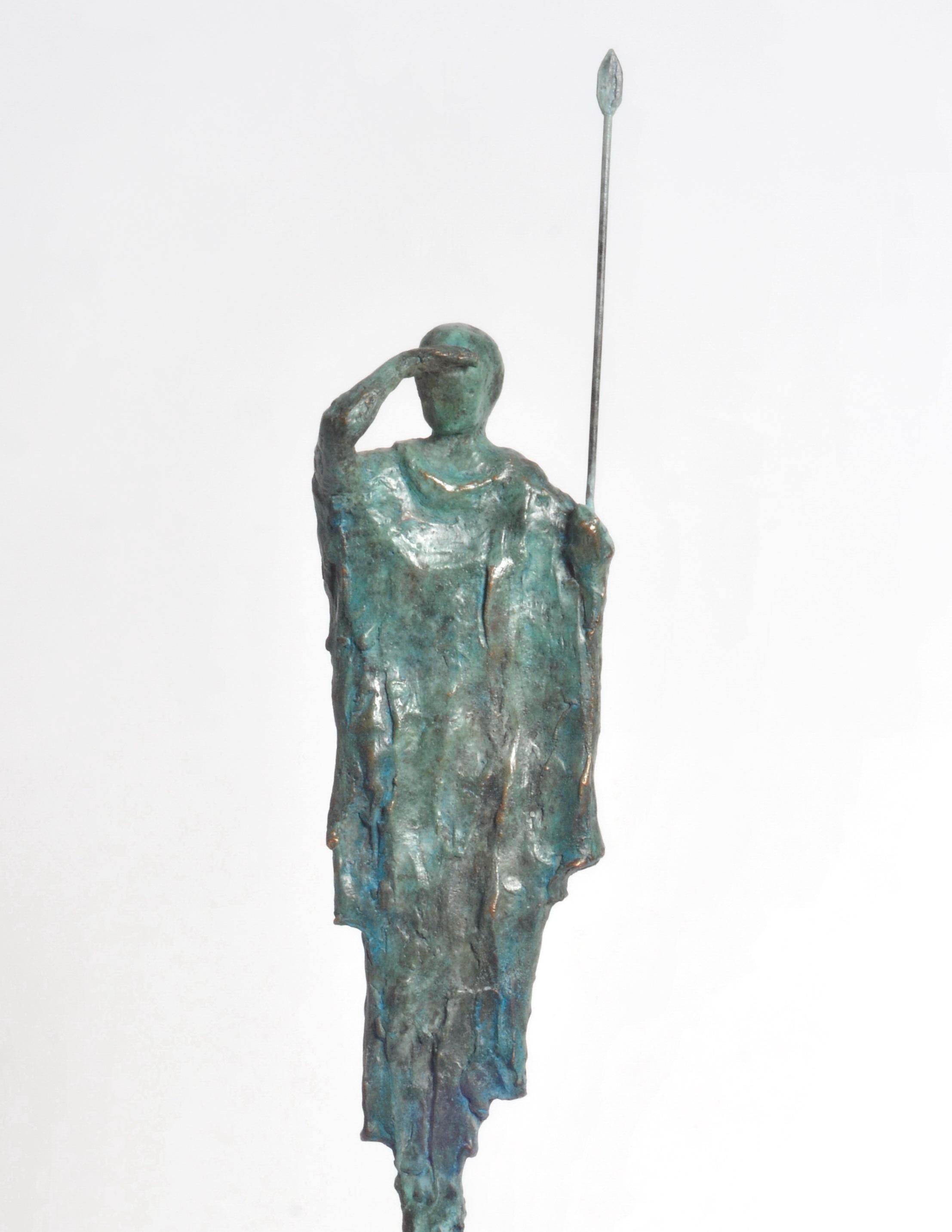 Expressionist Beginning of the Hunt - Bronze Maasai Warrior Sculpture For Sale