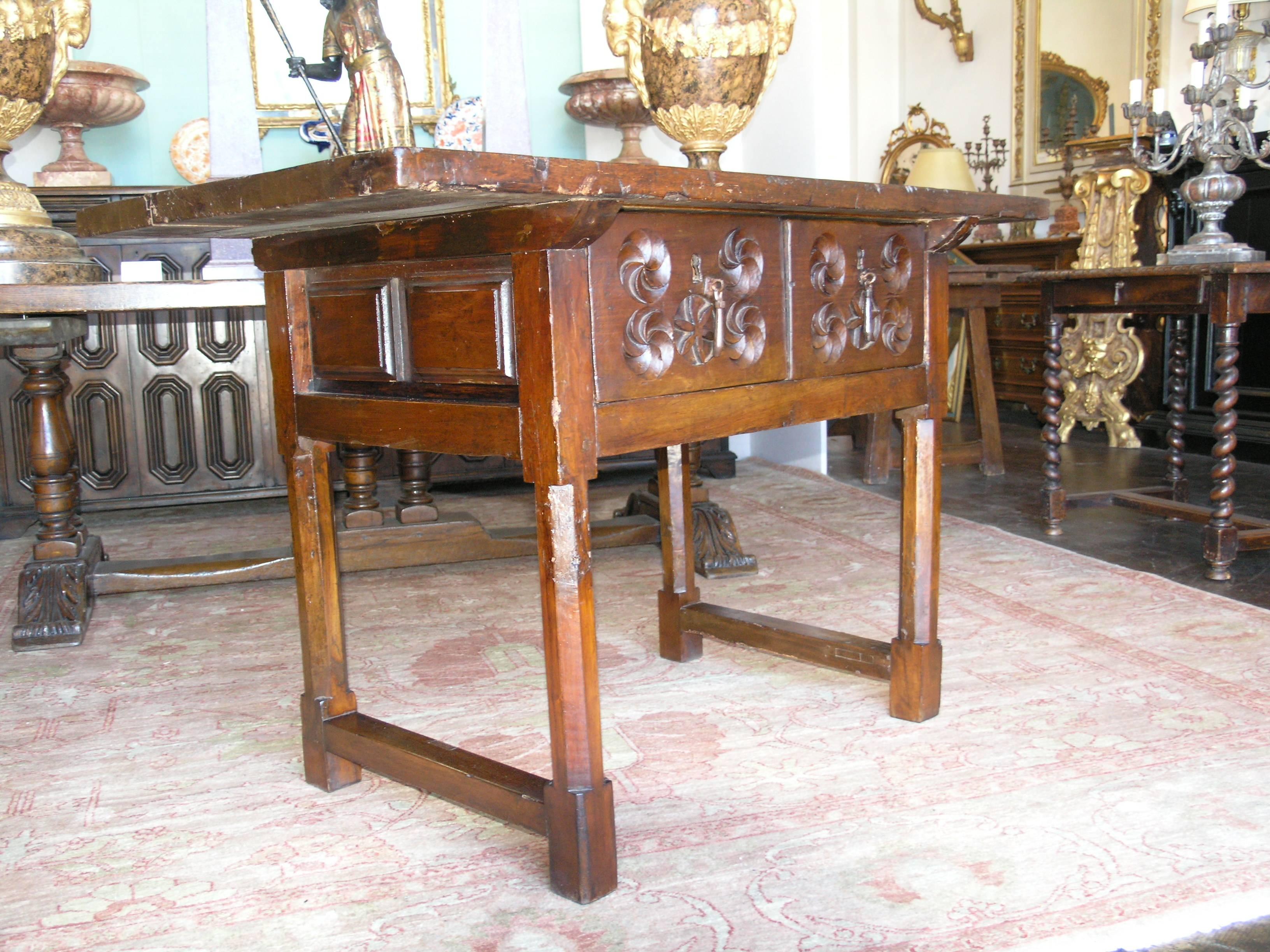 Carved 18th C. Spanish Baroque Table