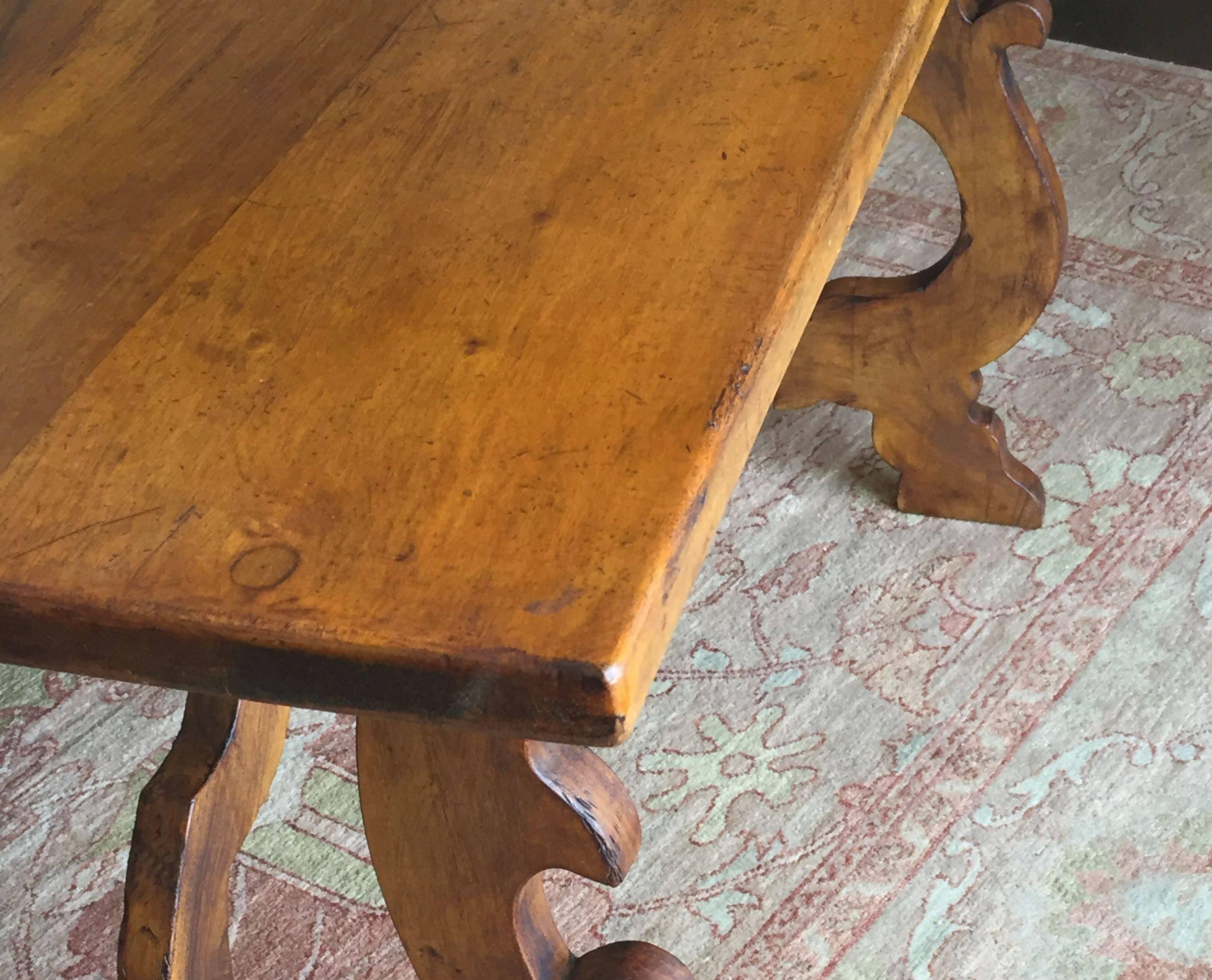 Baroque Florentine Walnut Trestle Table