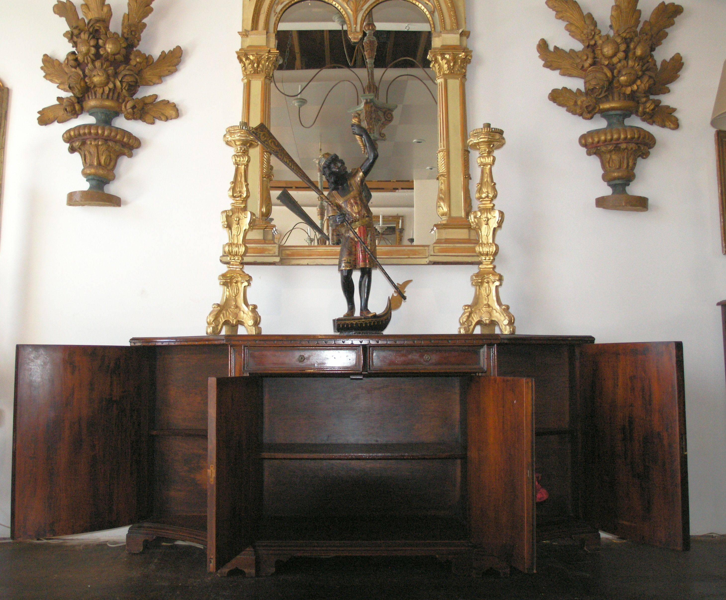 Chestnut Northern Italian Credenza In Excellent Condition For Sale In Los Angeles, CA