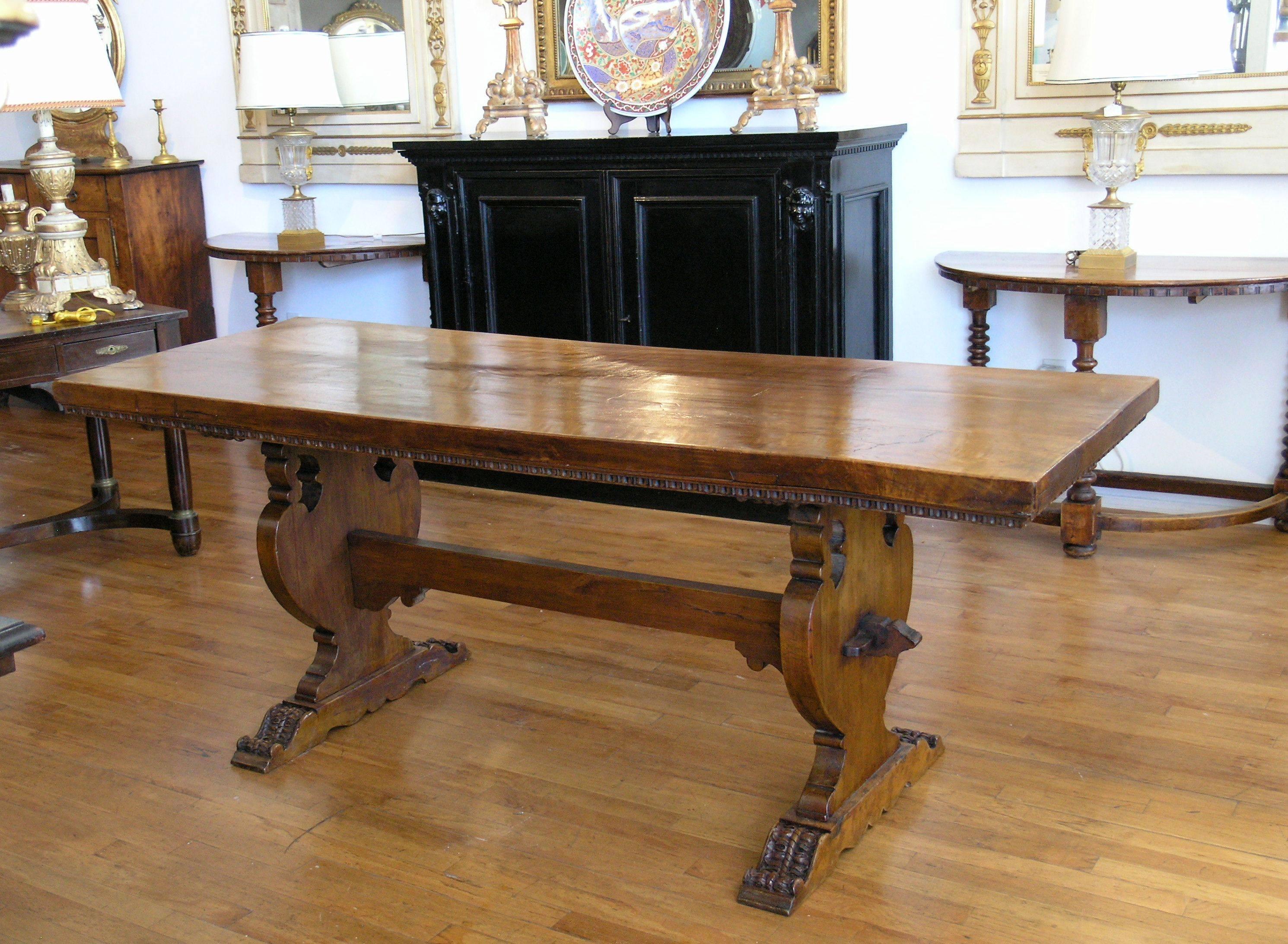 18th Century and Earlier  Tuscan Walnut Table 18th C. For Sale