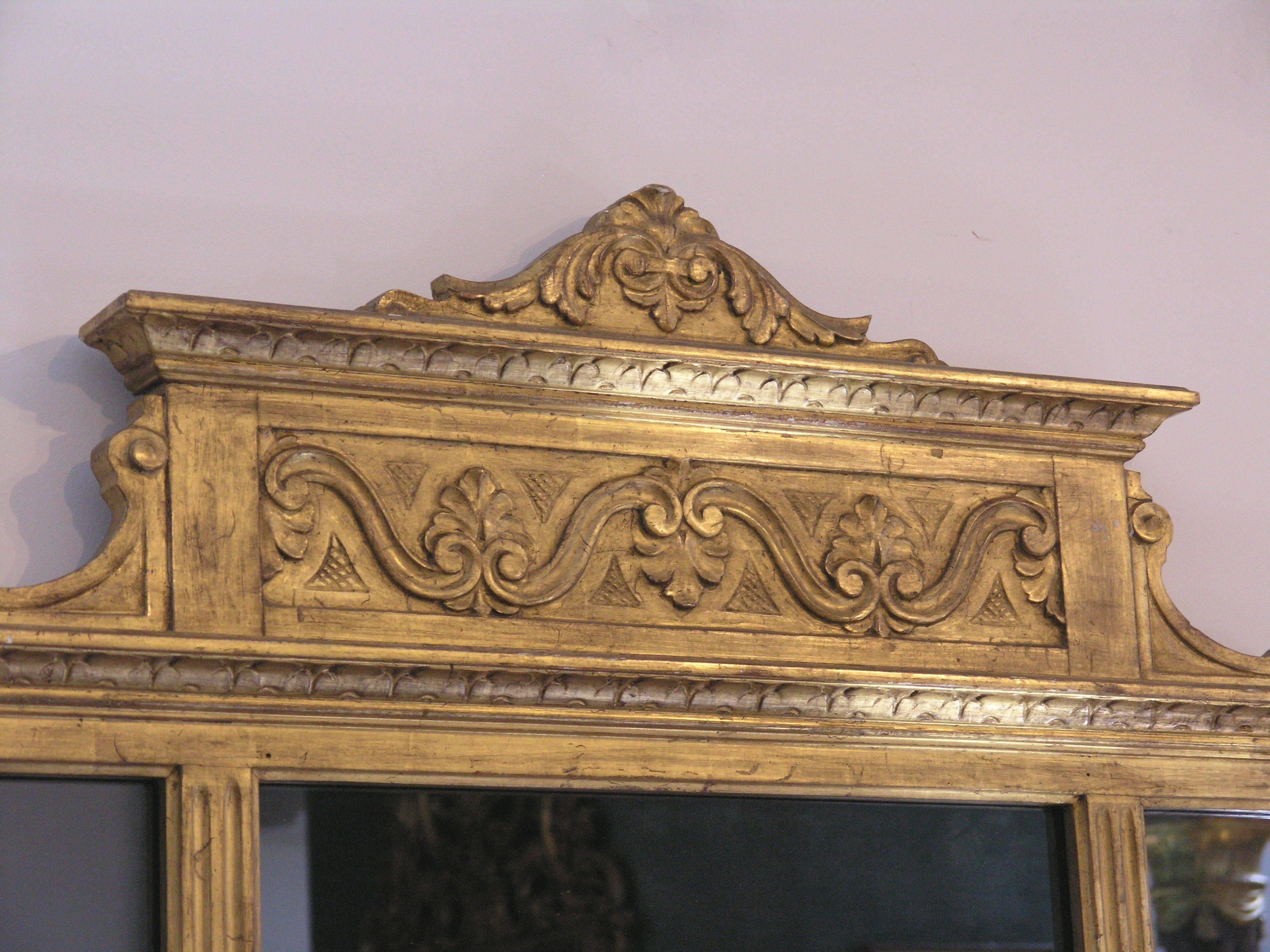 Italian Neoclassical Overmantel Mirror For Sale
