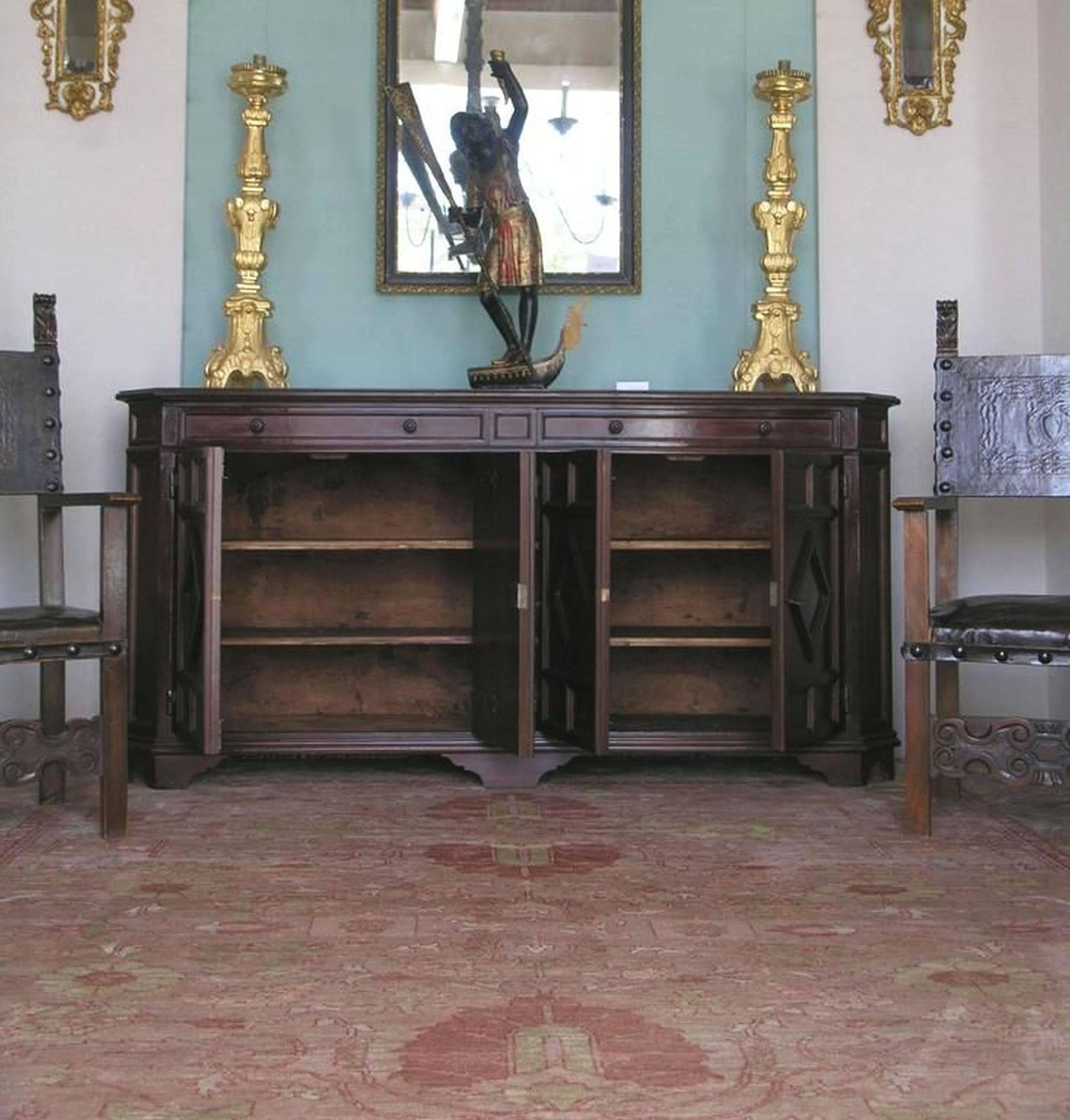  Italian Chestnut Credenza In Excellent Condition In Los Angeles, CA