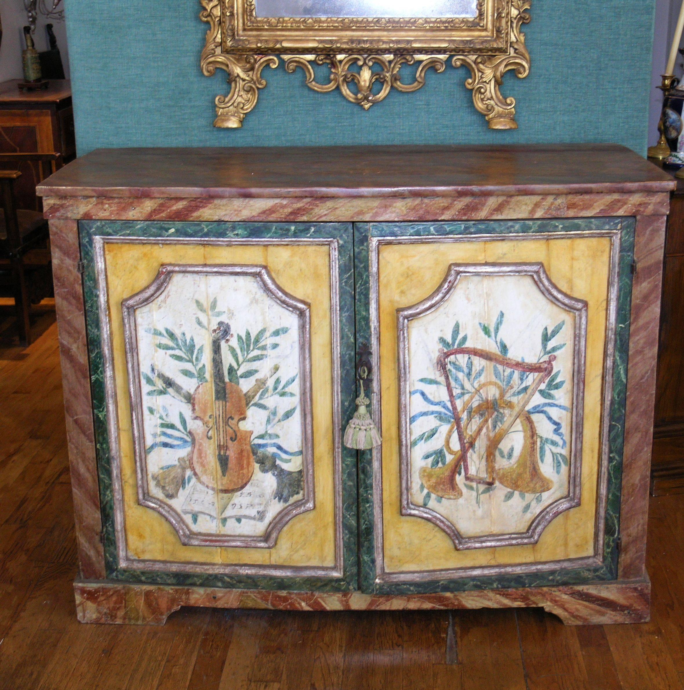 Baroque  Italian Painted Credenza - 18th Century  For Sale