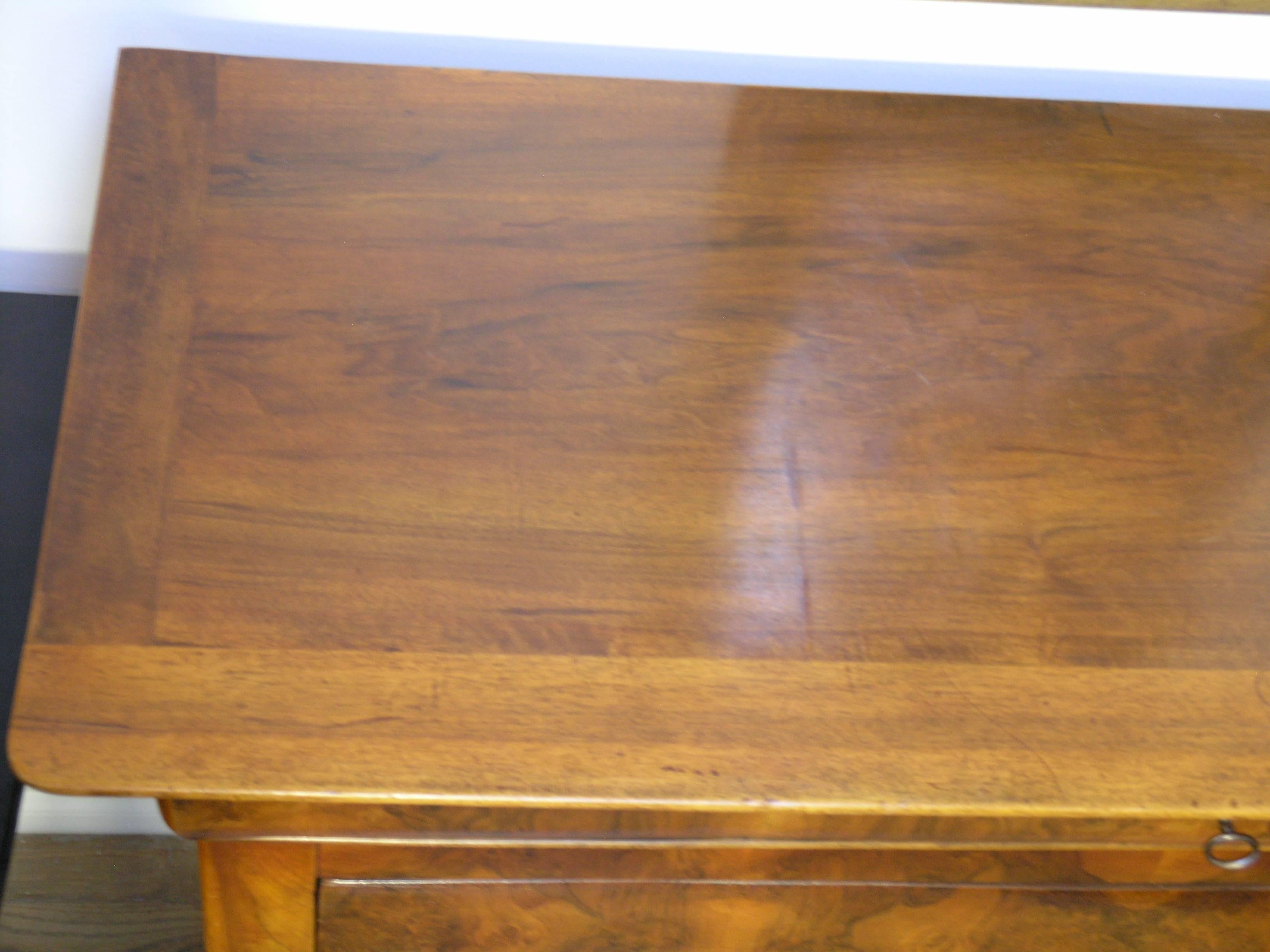 19th Century Louise Philippe Burl Walnut Commode For Sale