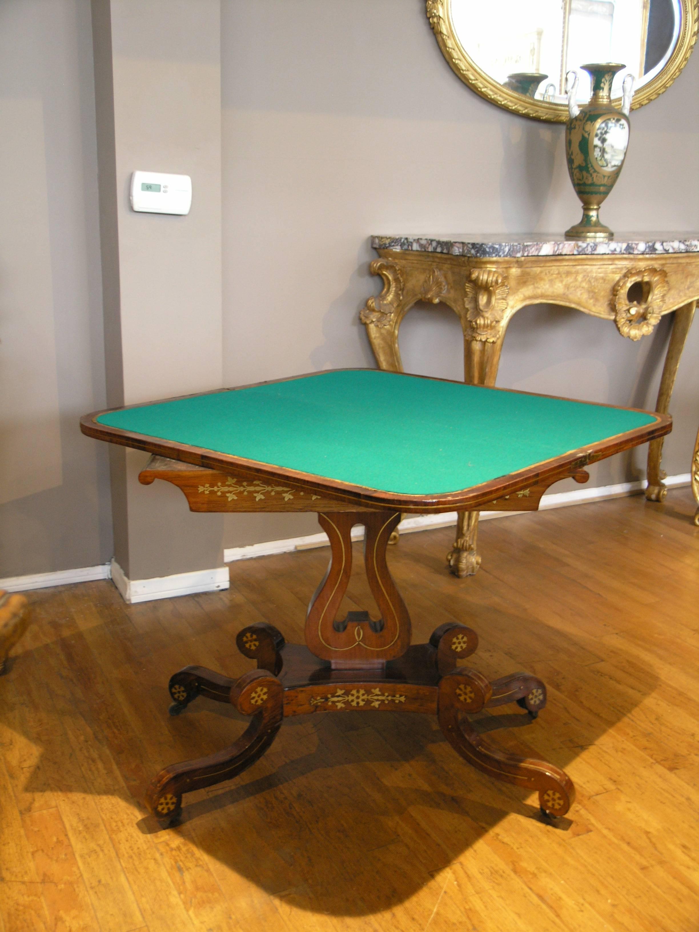 19th Century Rosewood Game Table 2