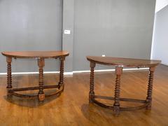 Pair of  Italian Demilune Walnut Consoles - 18th Century