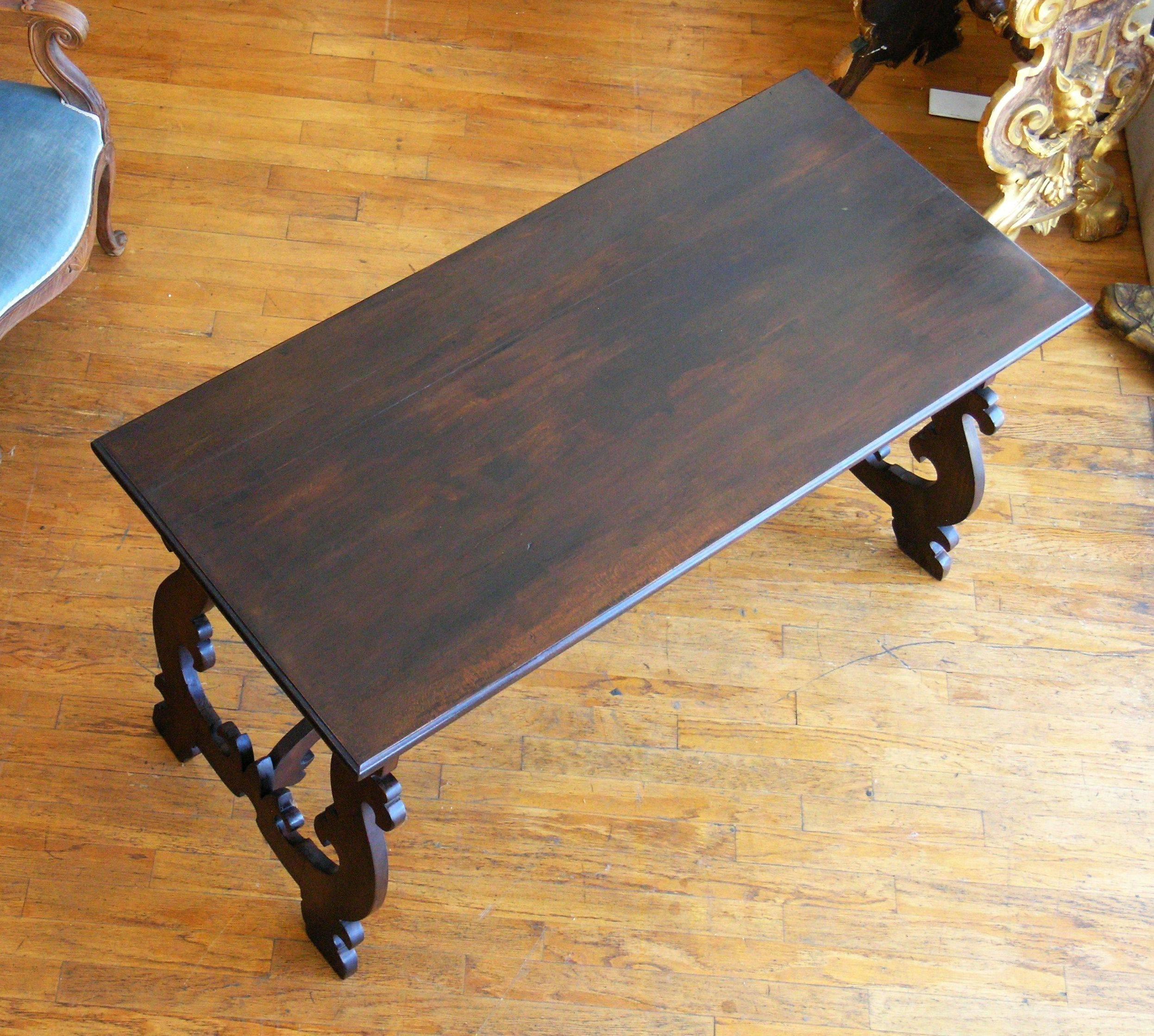 Oak 19th Century Florentine Trestle Table