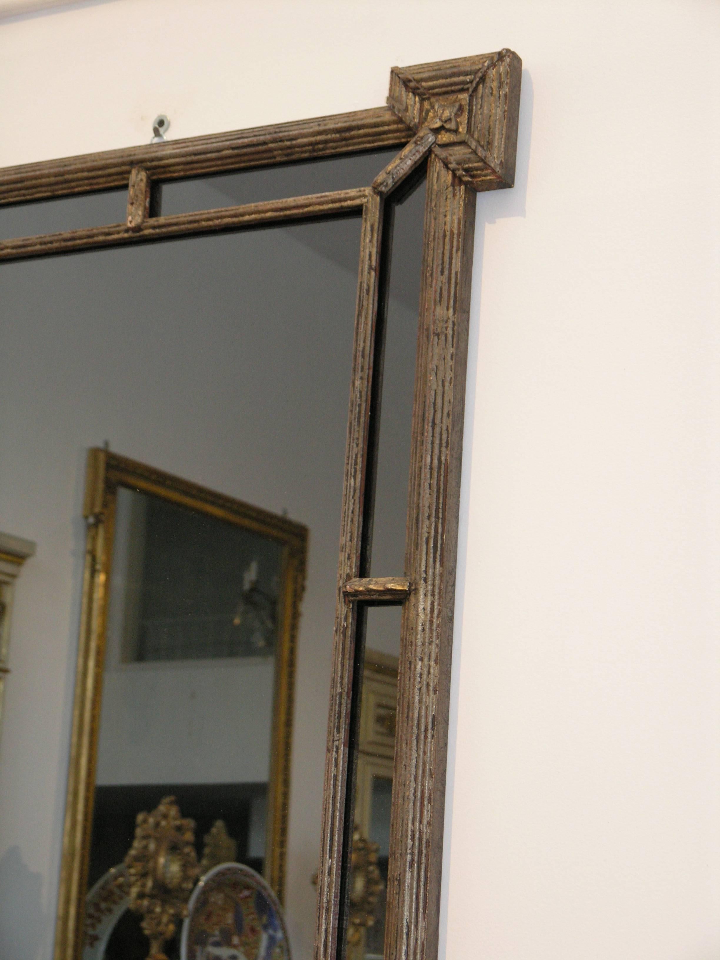 Italian Silver Giltwood Mirror In Excellent Condition For Sale In Los Angeles, CA